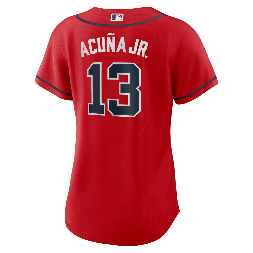 Women's Atlanta Braves Ronald Acuna Jr. Alternate Player Jersey - Red - vstockx