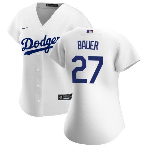 Women's Los Angeles Dodgers Trevor Bauer Cool Base Jersey White - vstockx