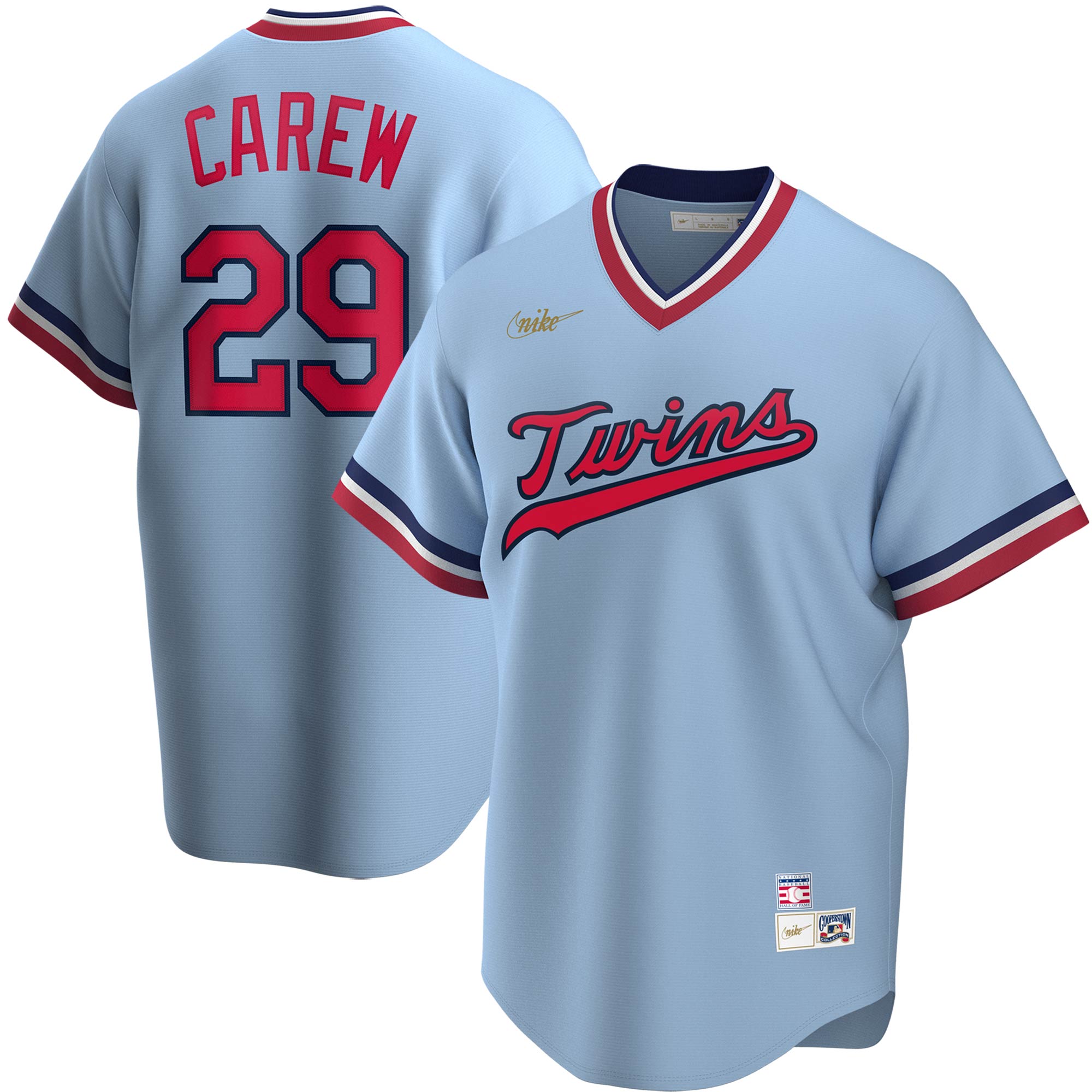 Rod Carew Minnesota Twins Nike Road Cooperstown Collection Player Jersey - Light Blue - vstockx