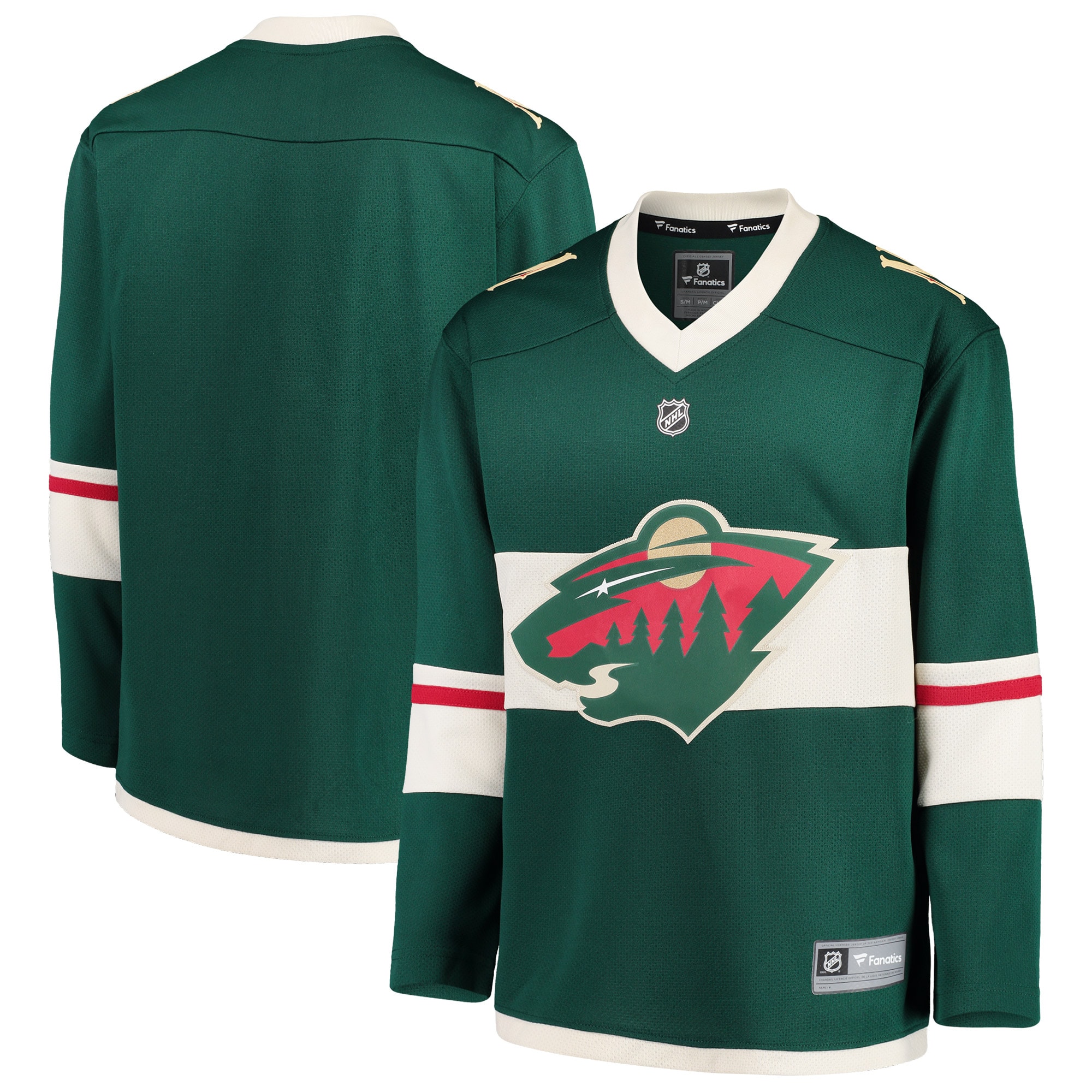 Minnesota Wild Fanatics Branded Youth Home Replica Blank Jersey - Green - vstockx