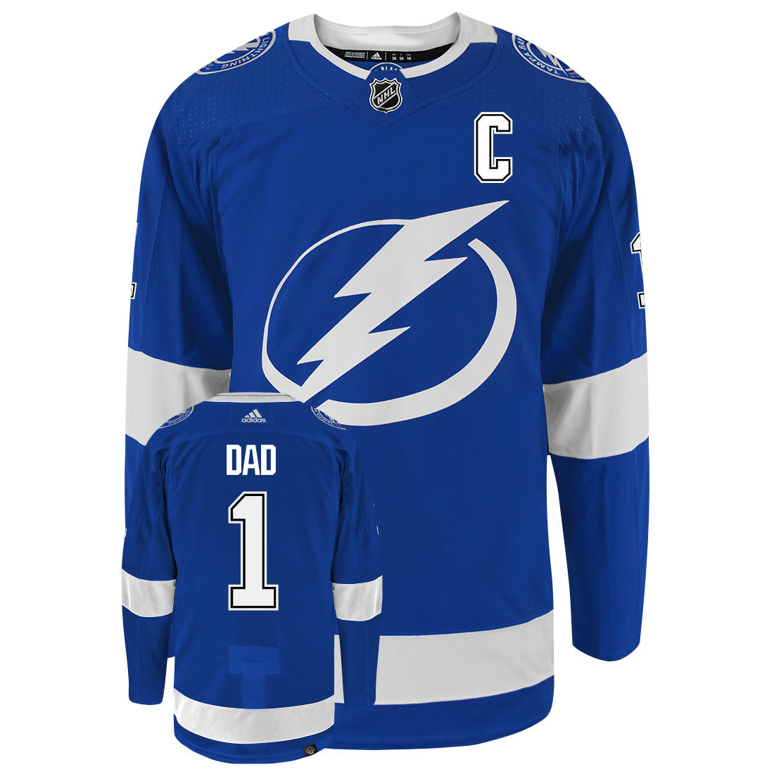 Tampa Bay Lightning Dad Number One Adidas Primegreen Authentic NHL Hockey Jersey - vstockx