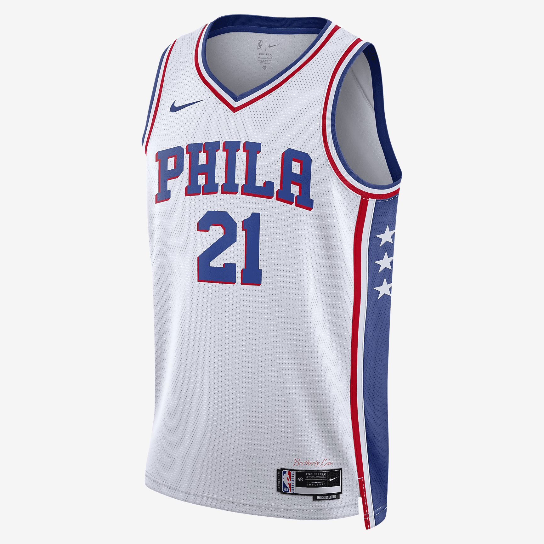 Philadelphia 76ers Association Edition 2022/23 Nike Dri-FIT NBA Swingman Jersey - White - vstockx