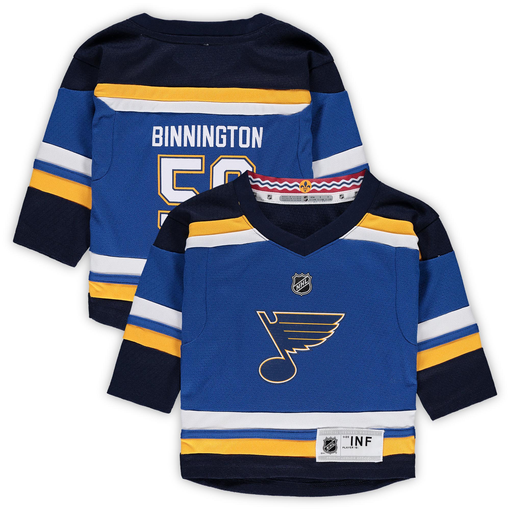 Jordans Binnington St. Louis Blues Infant Home Replica Player Jersey - Blue - vstockx