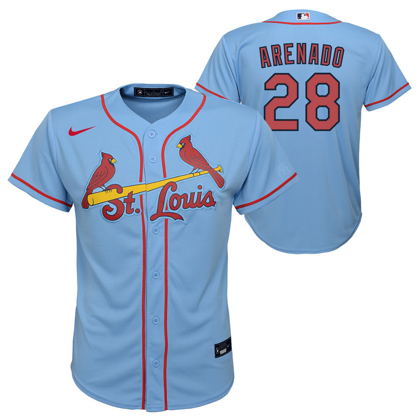 Youth Nolan Arenado Light Blue St. Louis Cardinals Alternate Replica Player Jersey - vstockx