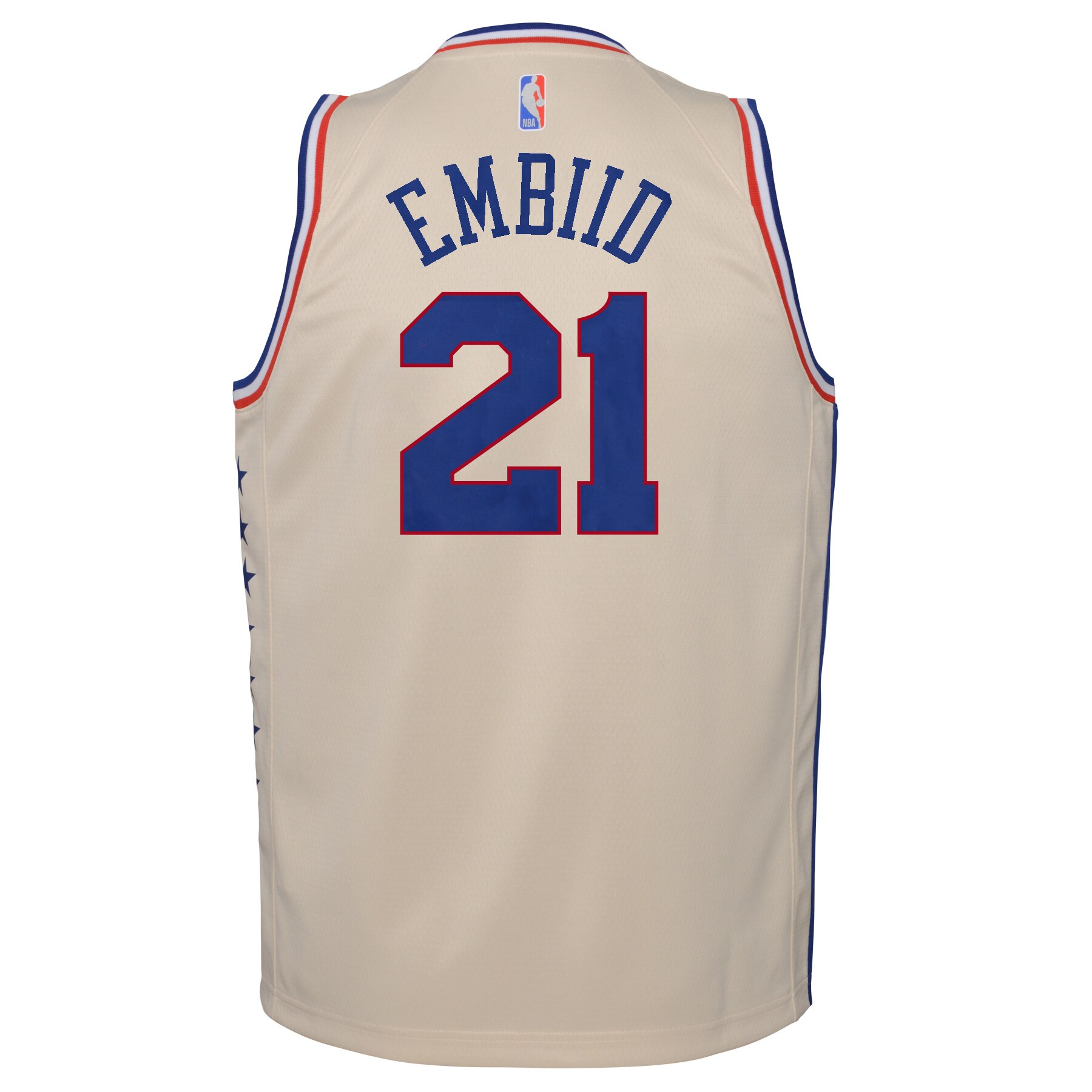 Joel Embiid Philadelphia 76ers Nike Youth 2020/21 Swingman Player Jersey Cream - Earned Edition - vstockx