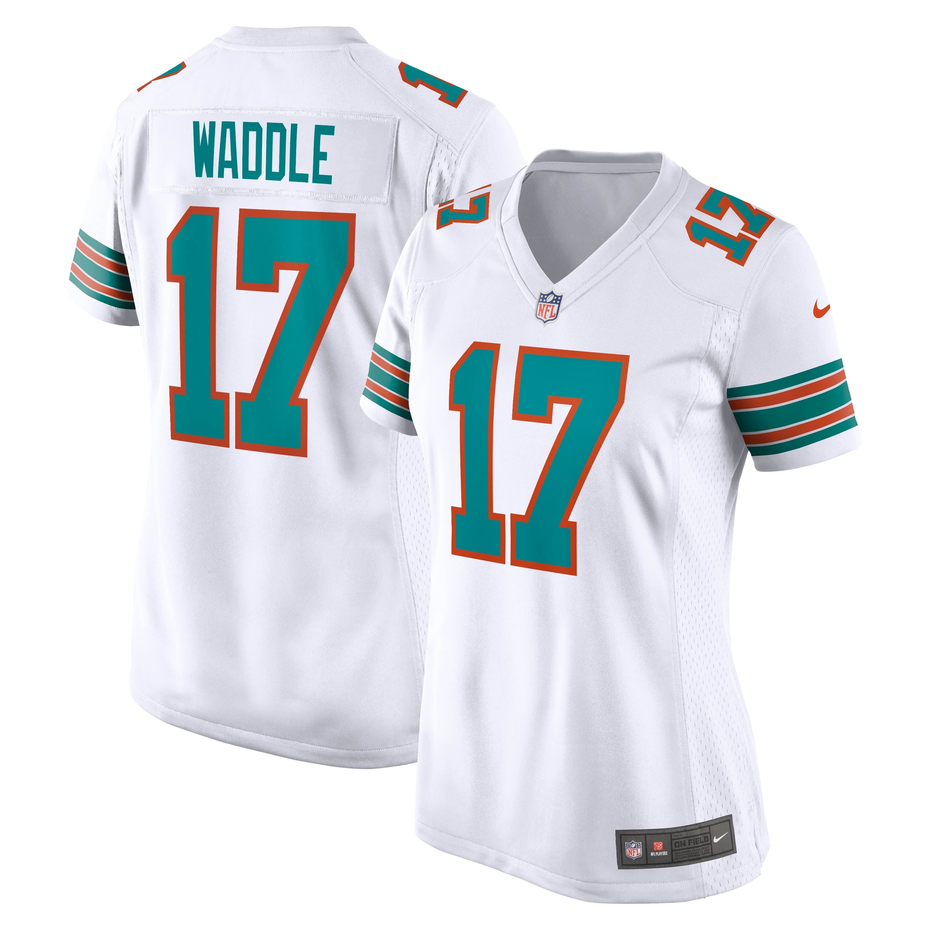 Women's Nike Jaylen Waddle White Miami Dolphins Game Jersey - vstockx