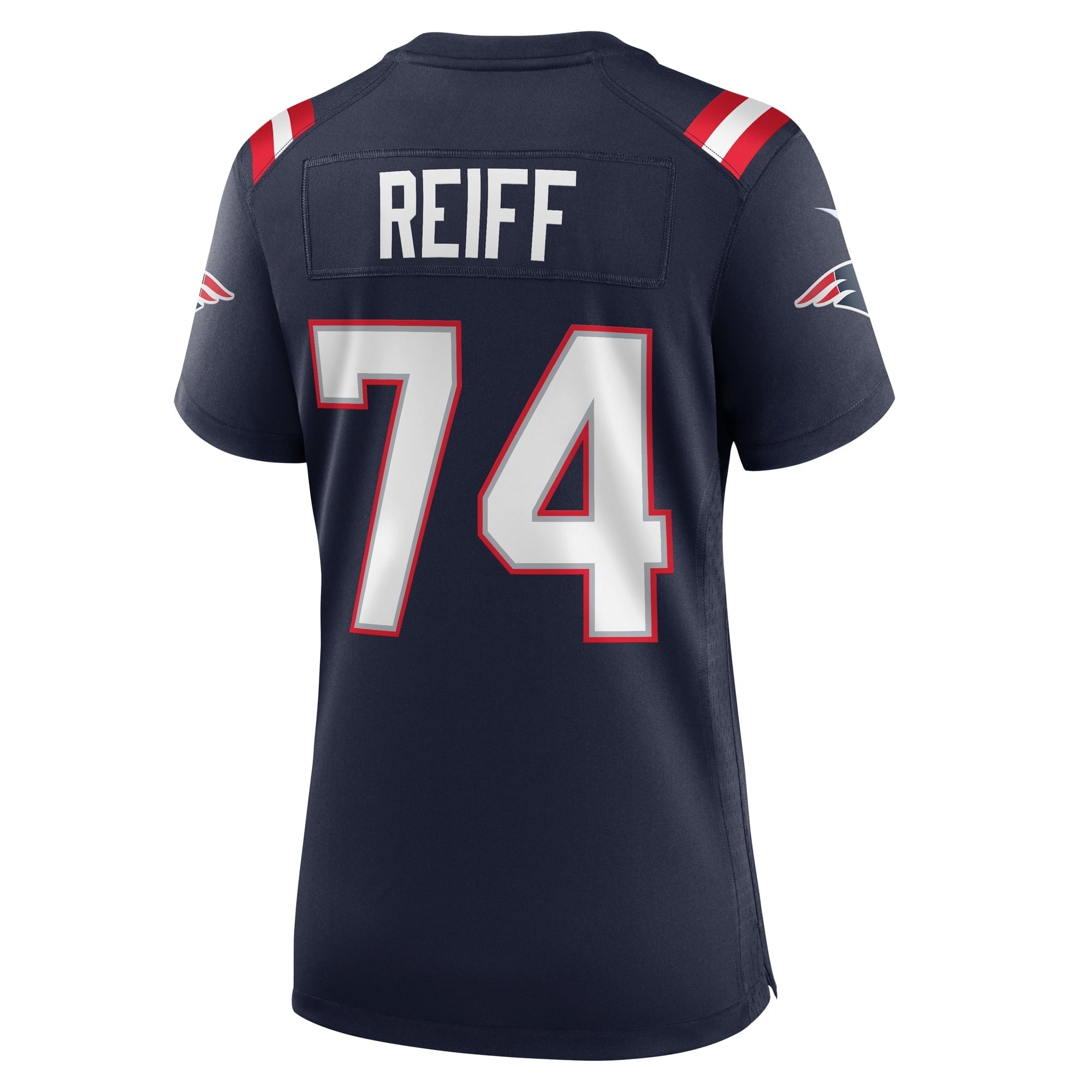 Women's Nike Riley Reiff Navy New England Patriots Game Jersey - vstockx