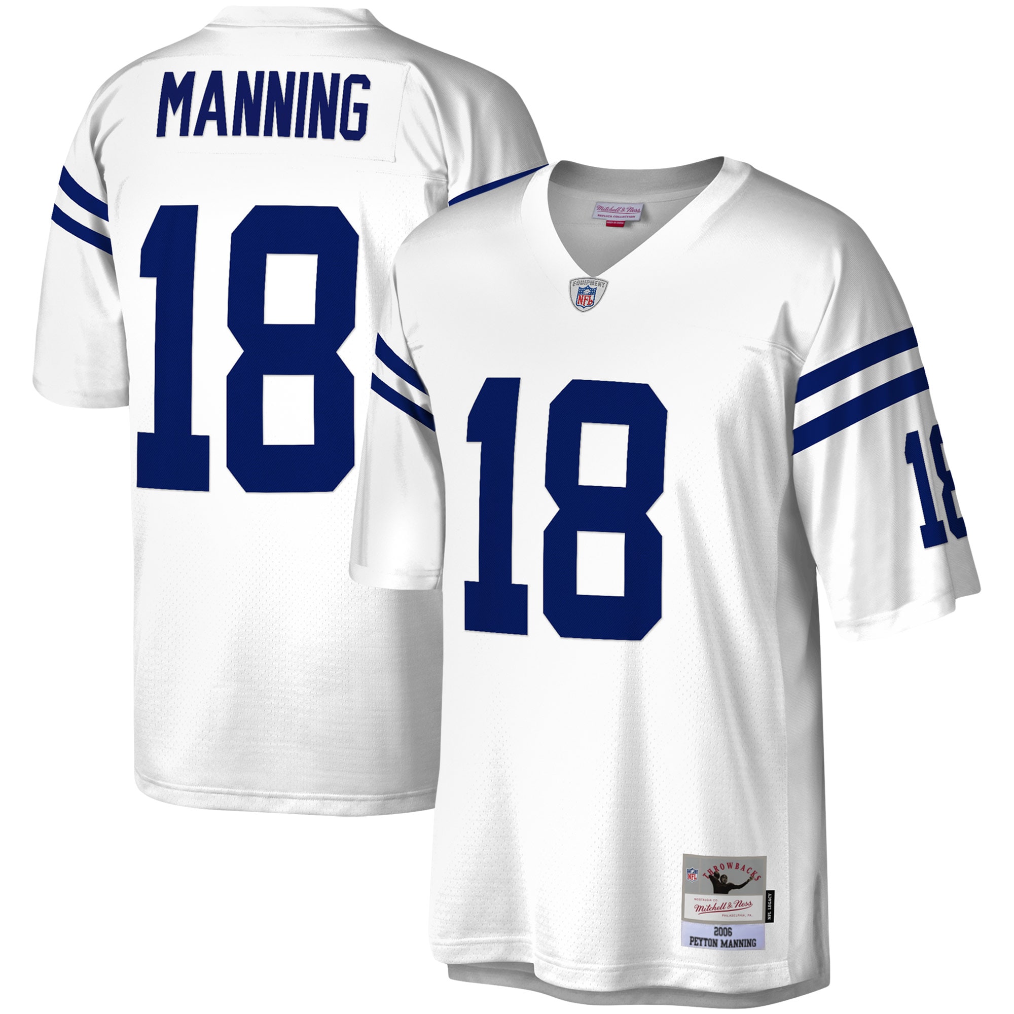 Peyton Manning Indianapolis Colts Mitchell & Ness Legacy Replica Jersey - White - vstockx