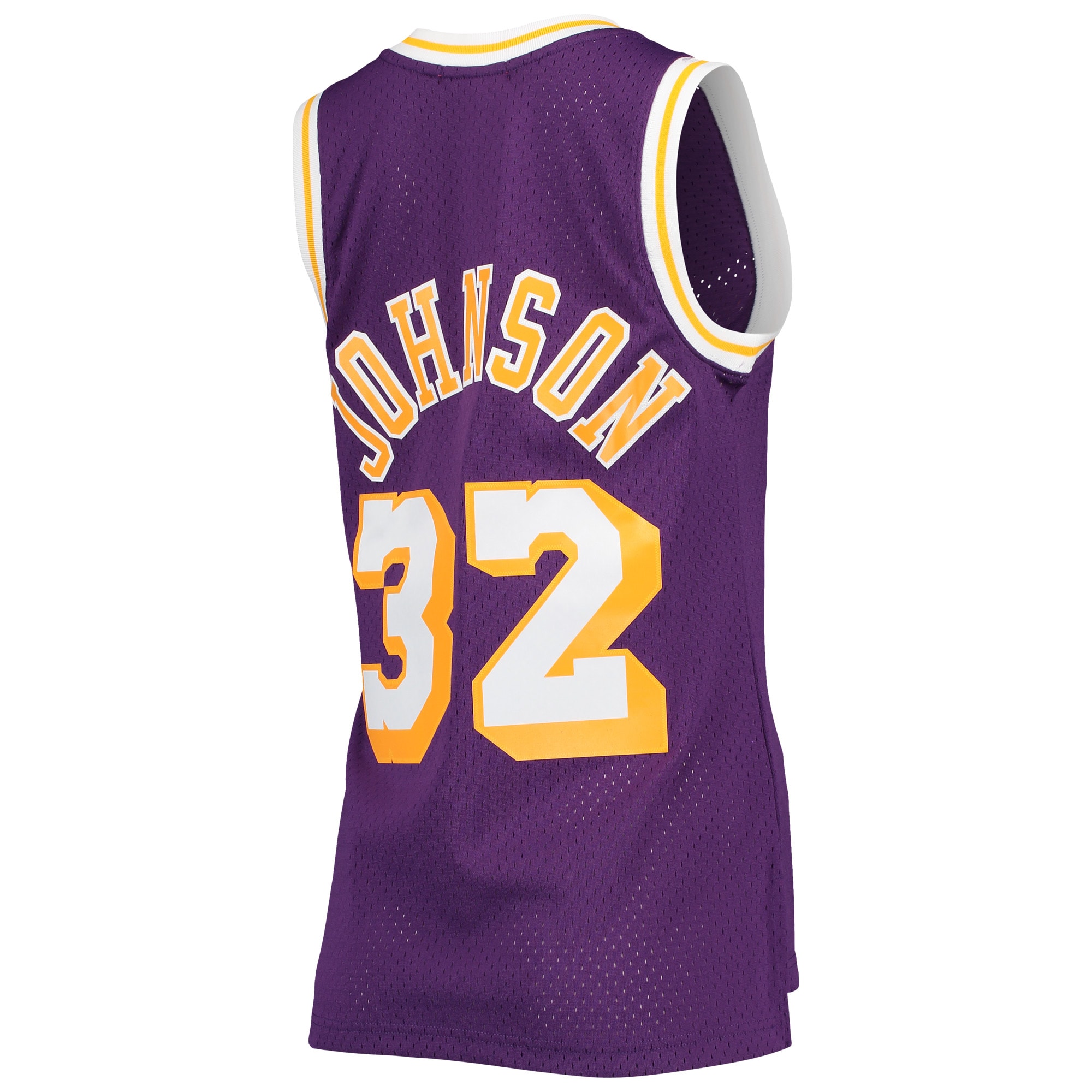 Magic Johnson Los Angeles Lakers Mitchell & Ness Women's Hardwood Classics 1984 Swingman Jersey - Purple - vstockx