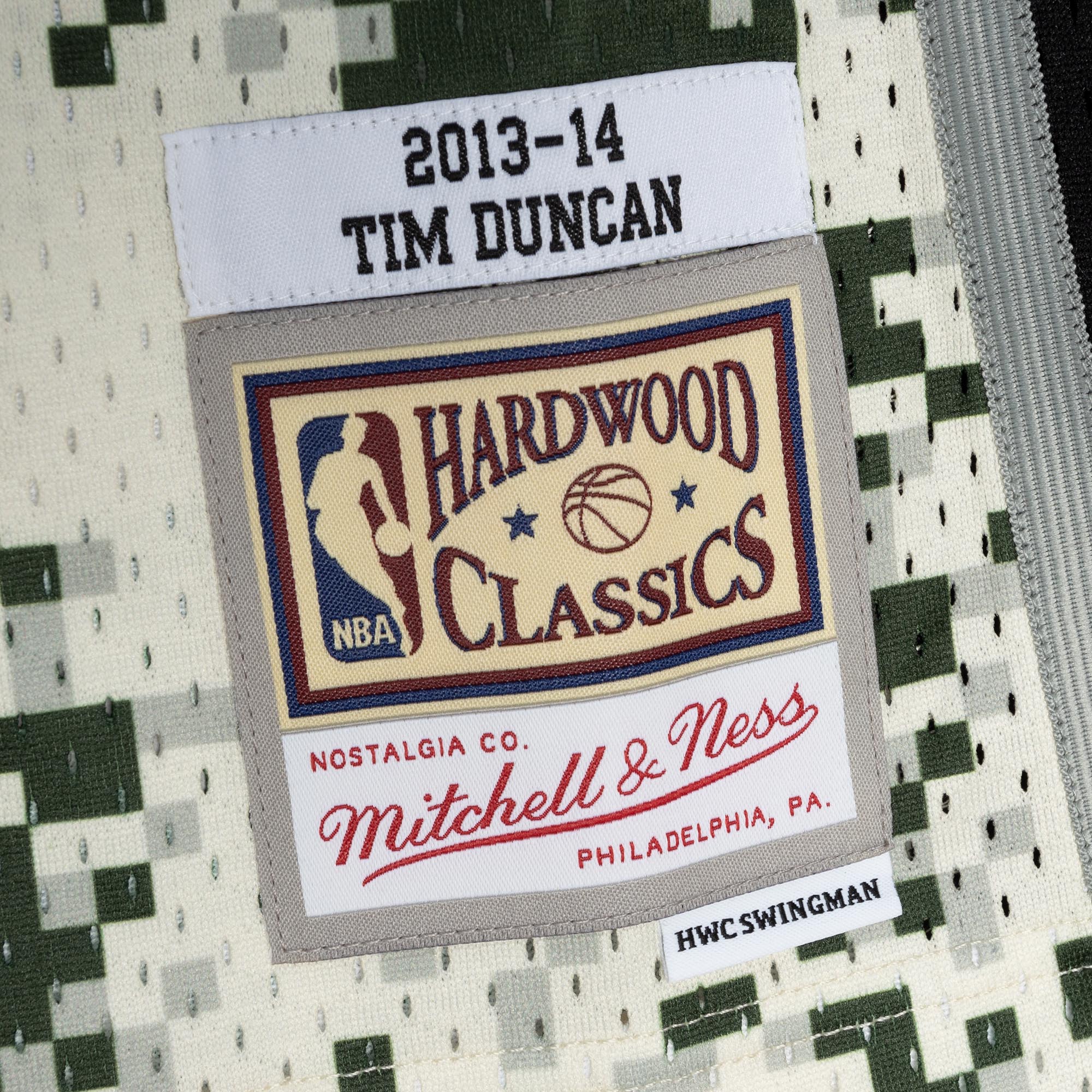 Tim Duncan San Antonio Spurs Mitchell & Ness 2013/14 Swingman Jersey - Camo - vstockx
