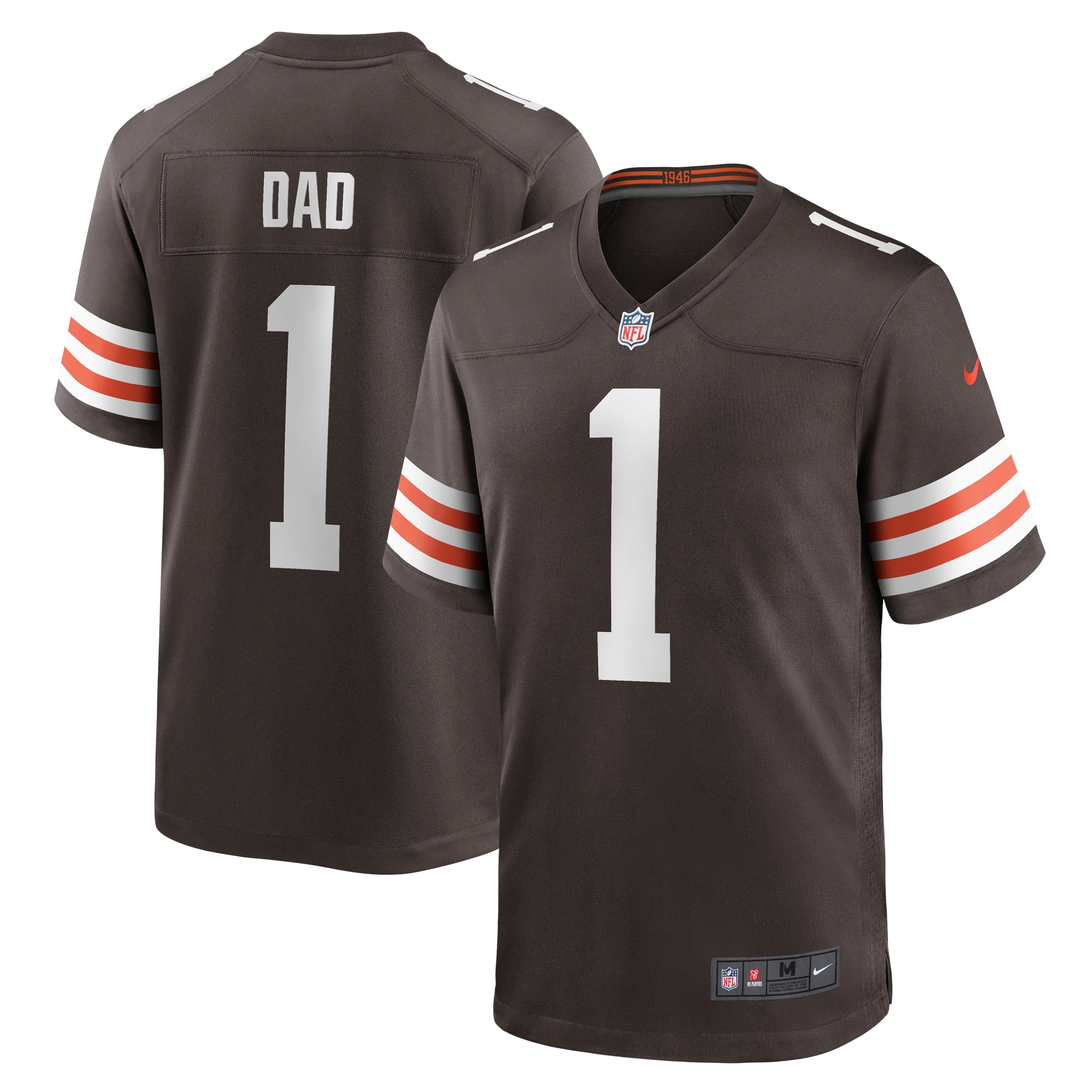 Number 1 Dad Cleveland Browns Nike Game Jersey - Brown - vstockx