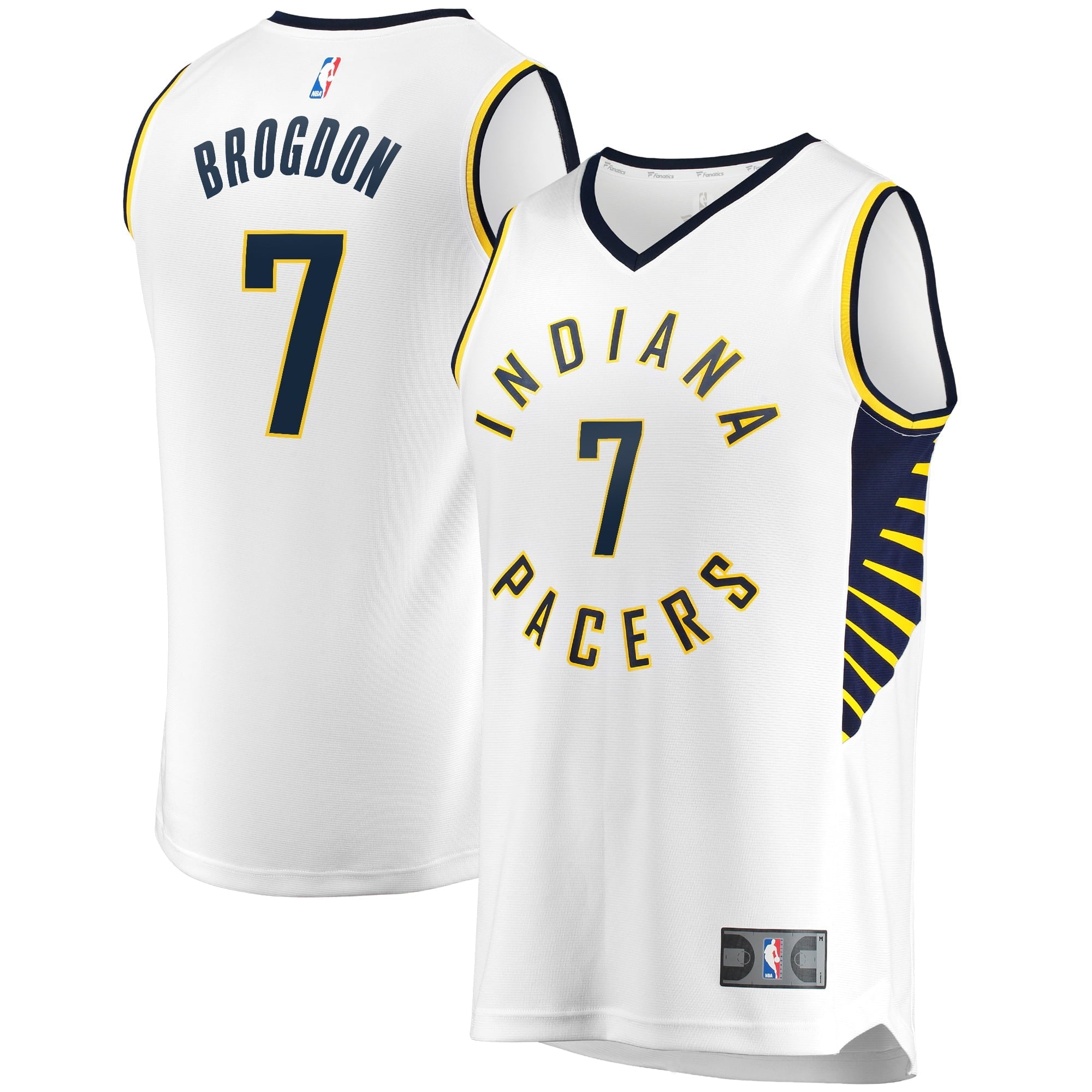 Men's Fanatics Branded Malcolm Brogdon White Indiana Pacers Fast Break Replica Jersey - Association Edition - vstockx