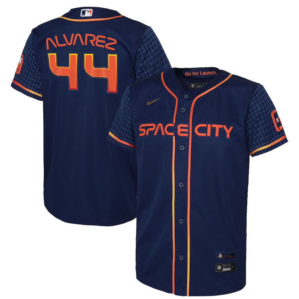 Youth Houston Astros Yordan Alvarez Space City Connect Replica Jersey - Navy - vstockx
