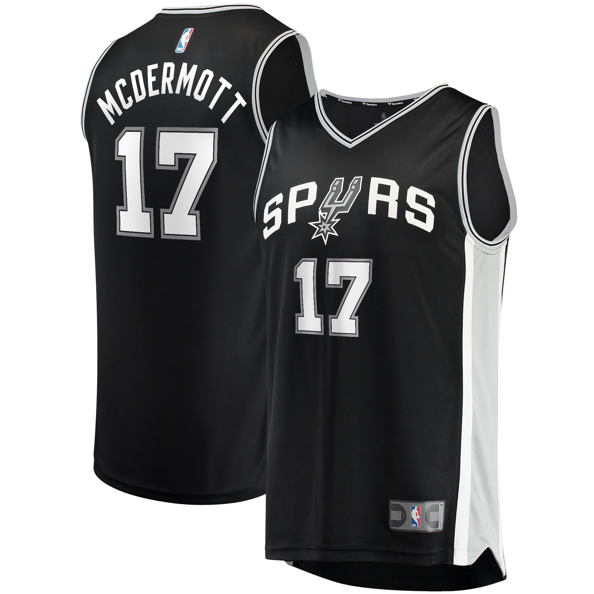 Men's Fanatics Branded Doug McDermott Black San Antonio Spurs 2021/22 Fast Break Replica Jersey - Icon Edition - vstockx