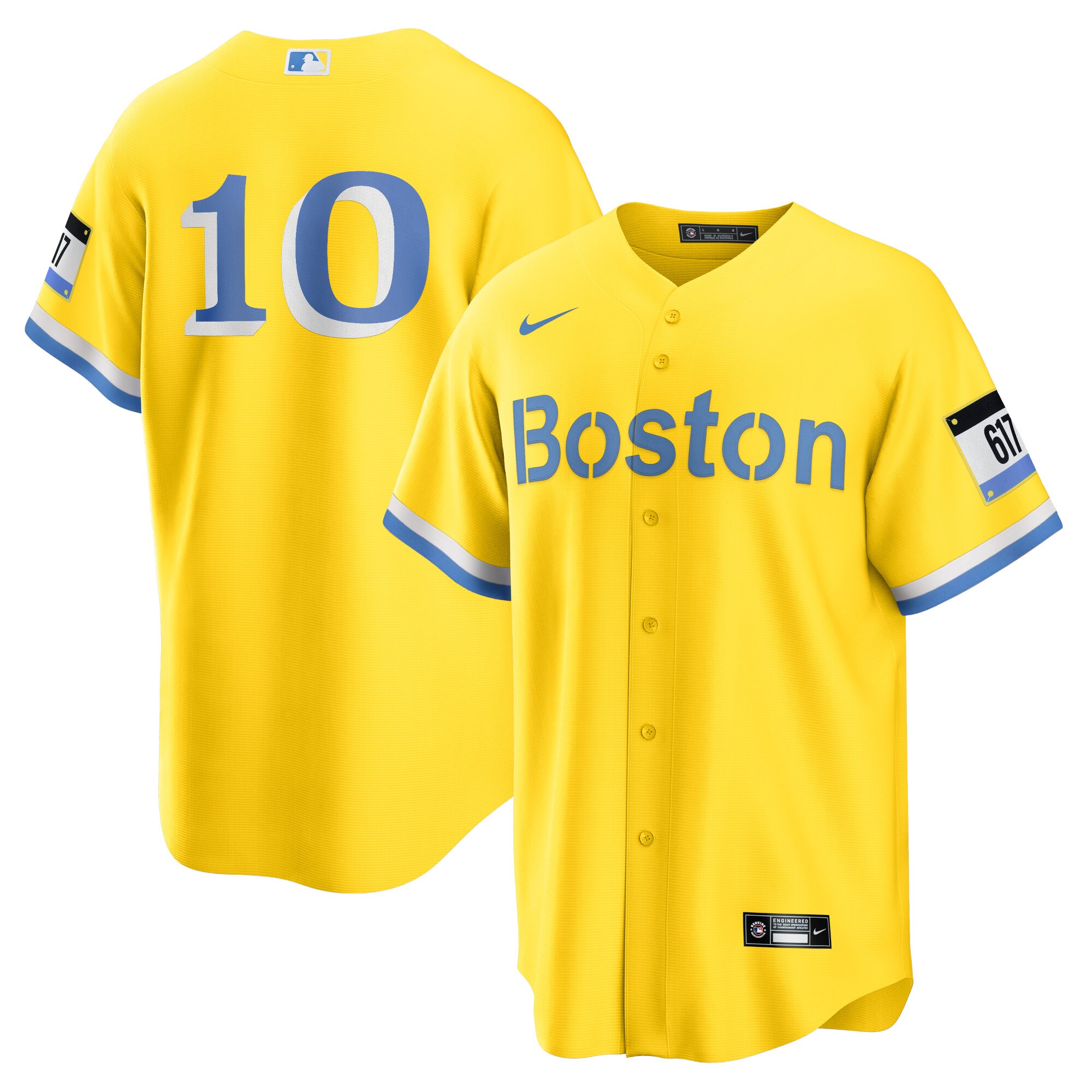 Trevor Story Boston Red Sox Nike City Connect Replica Player Jersey - Gold - vstockx