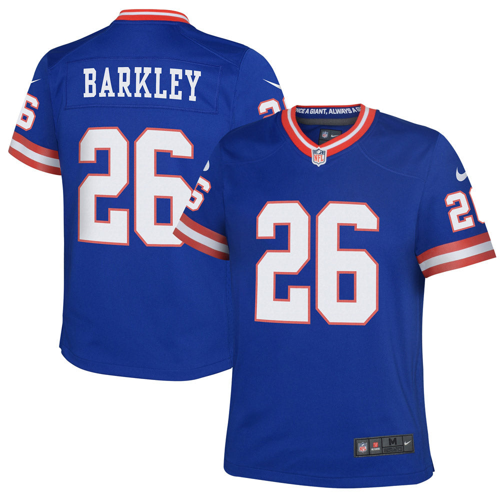 Youth New York Giants Saquon Barkley Classic Player Game Jersey Royal Blue - vstockx