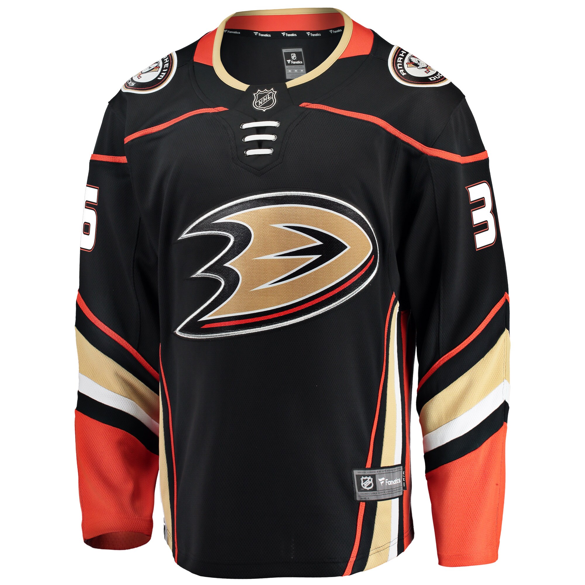 John Gibson Anaheim Ducks Fanatics Branded Breakaway Player Jersey - Black - vstockx
