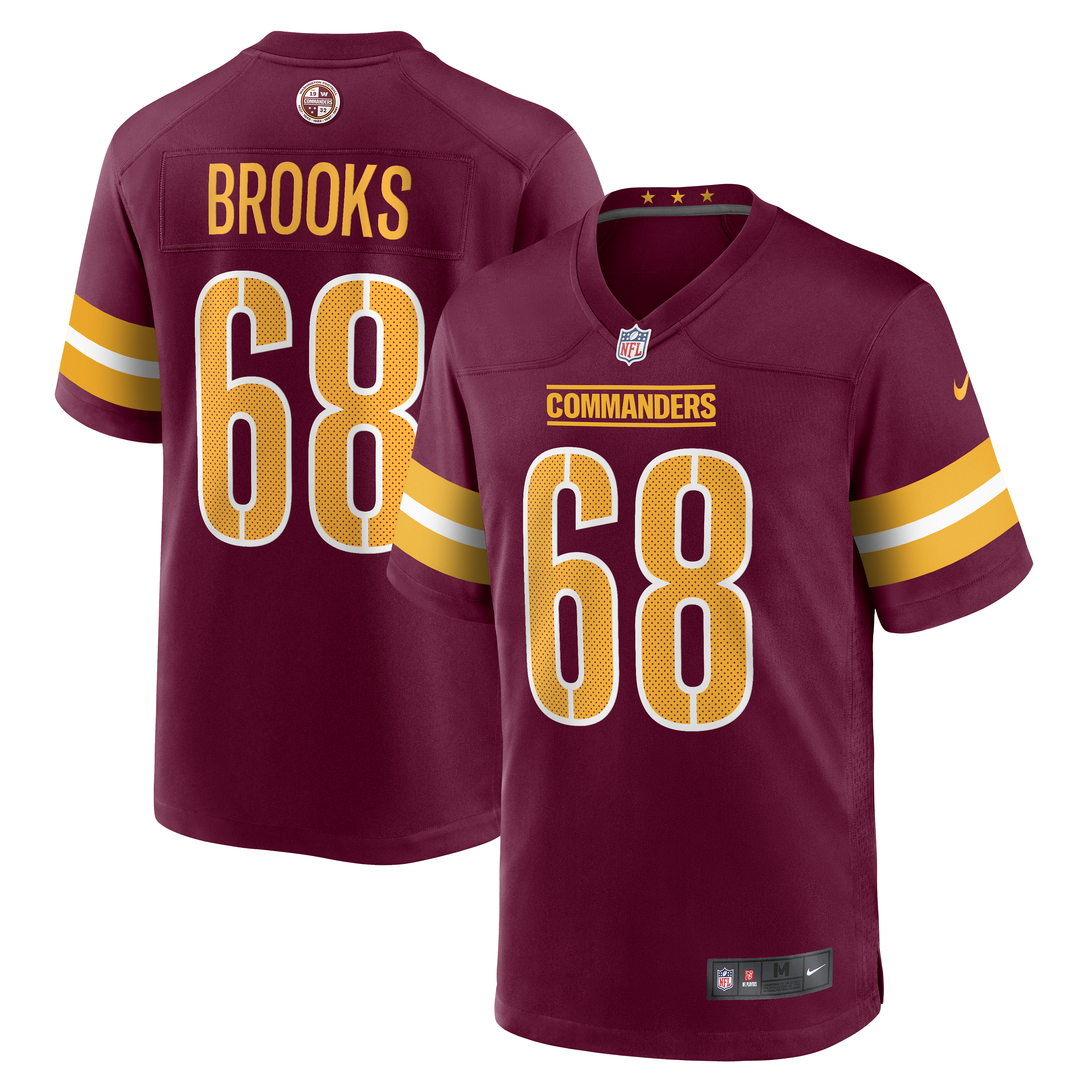Curtis Brooks Washington Commanders Nike Game Jersey - Burgundy - vstockx