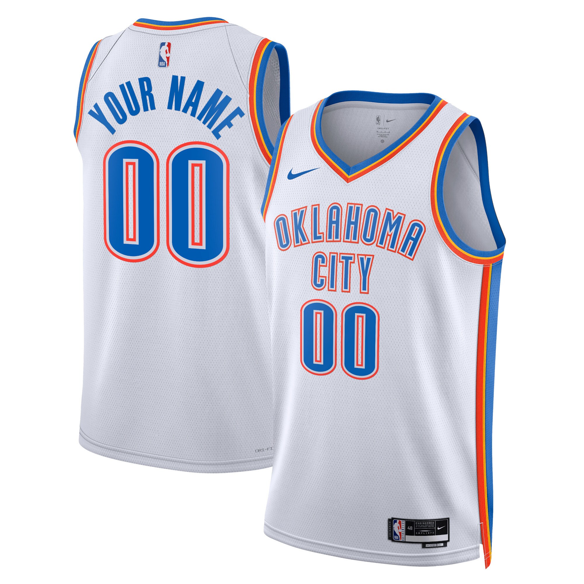Oklahoma City Thunder Nike Unisex Swingman Custom Jersey White - Icon Edition - vstockx