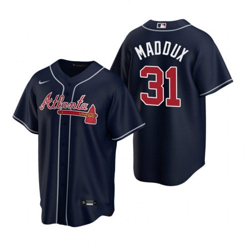 Youth Atlanta Braves Greg Maddux Replica Alternate Jersey - Navy - vstockx