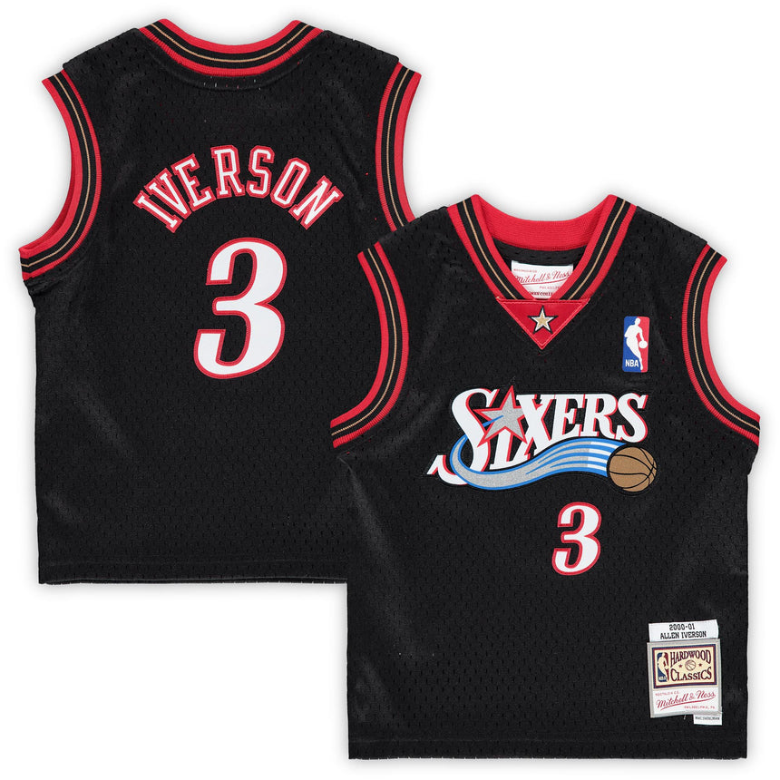 Allen Iverson Philadelphia 76ers Mitchell & Ness Preschool 2000-2001 Hardwood Classics Player Jersey - Black - vstockx