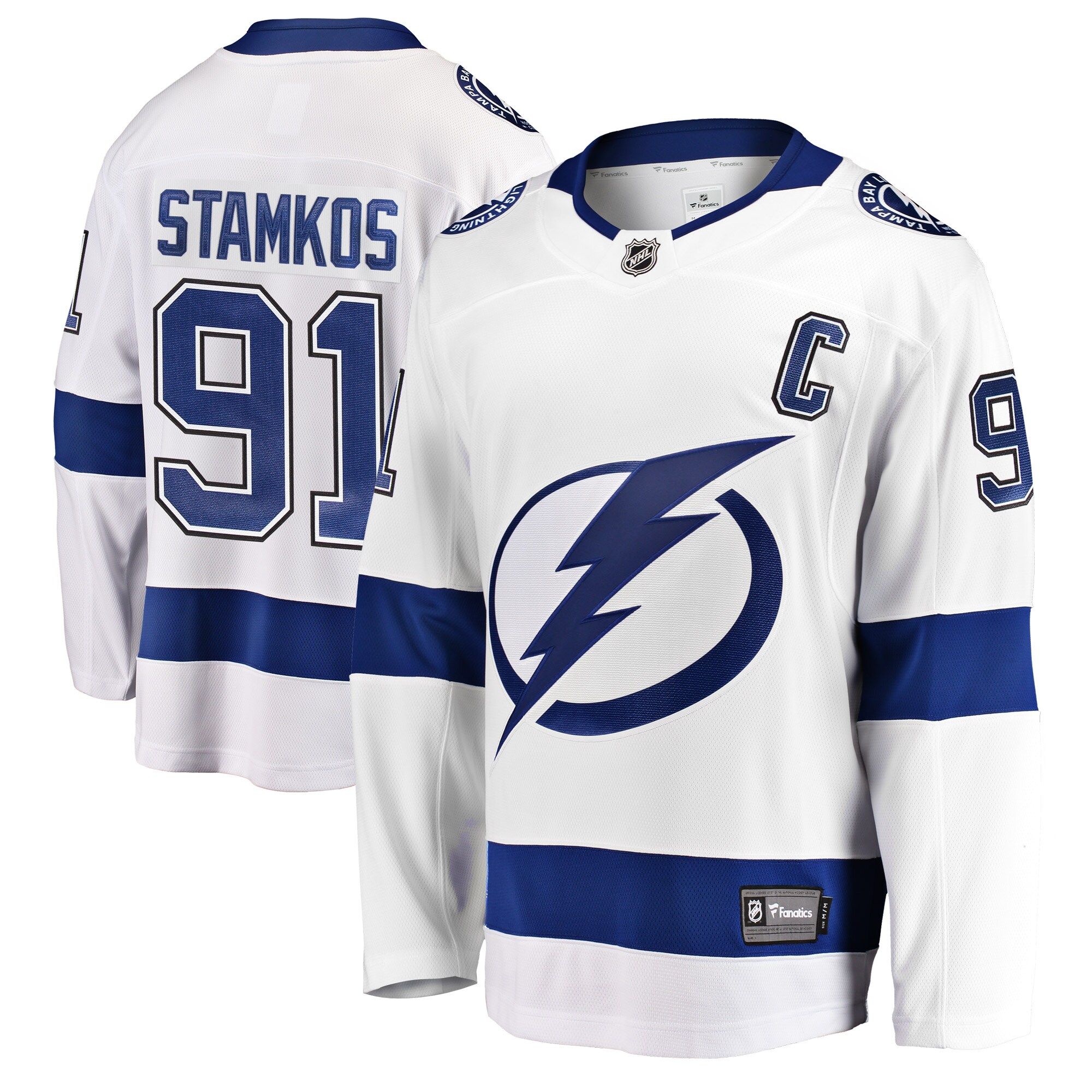 Steven Stamkos Tampa Bay Lightning Fanatics Branded Breakaway Player Jersey - White - vstockx