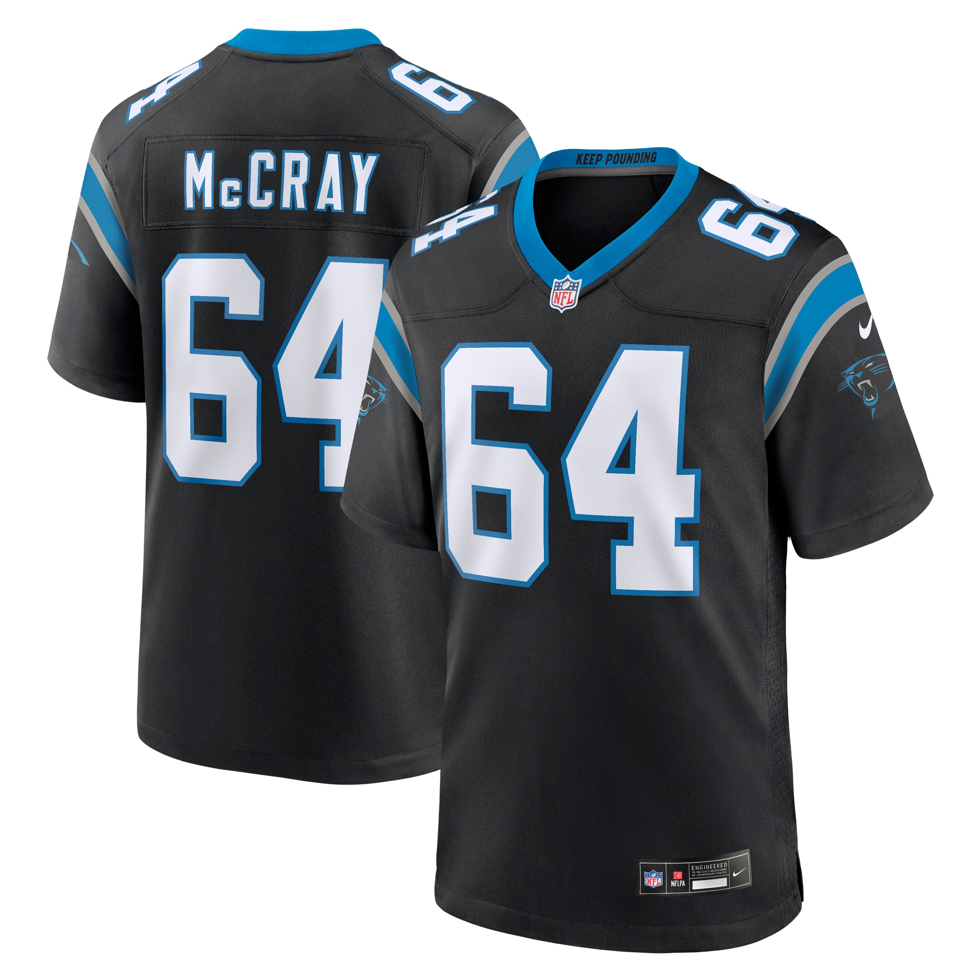 Justin McCray Carolina Panthers Nike Team Game Jersey - Black - vstockx