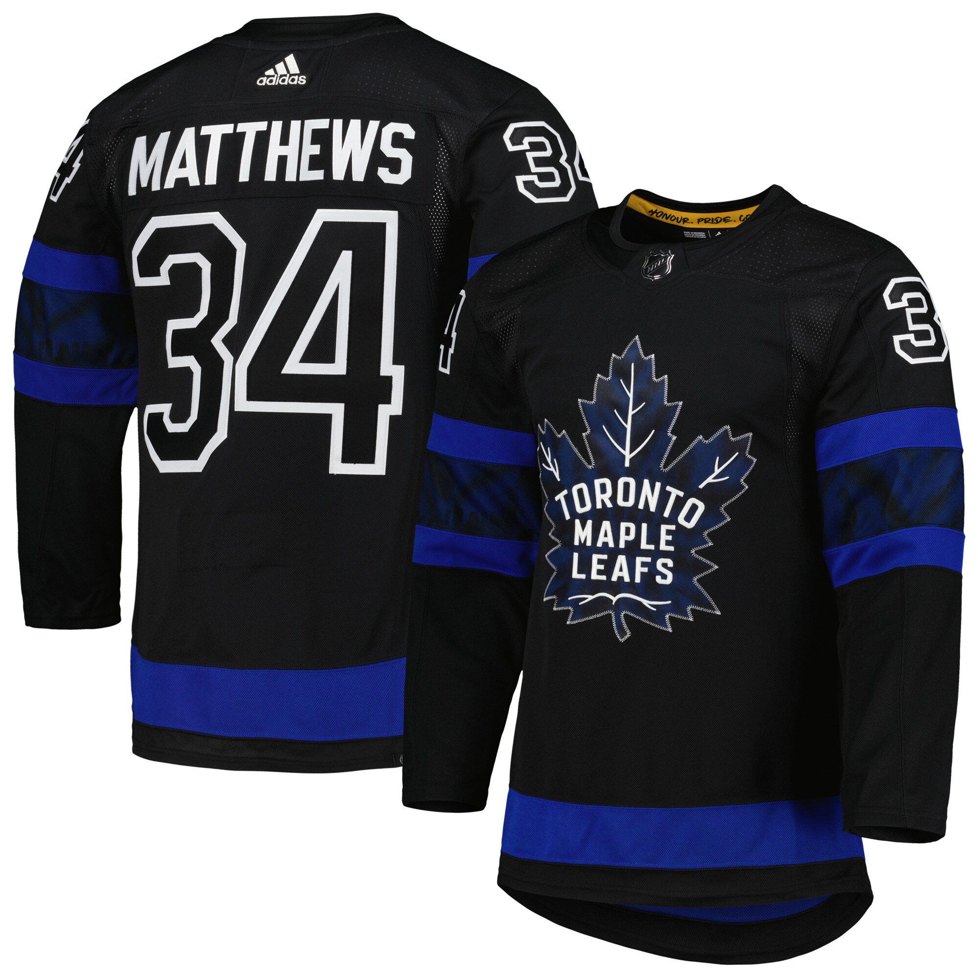 Auston Matthews Toronto Maple Leafs adidas Alternate Primegreen Authentic Pro Player Jersey - Black - vstockx