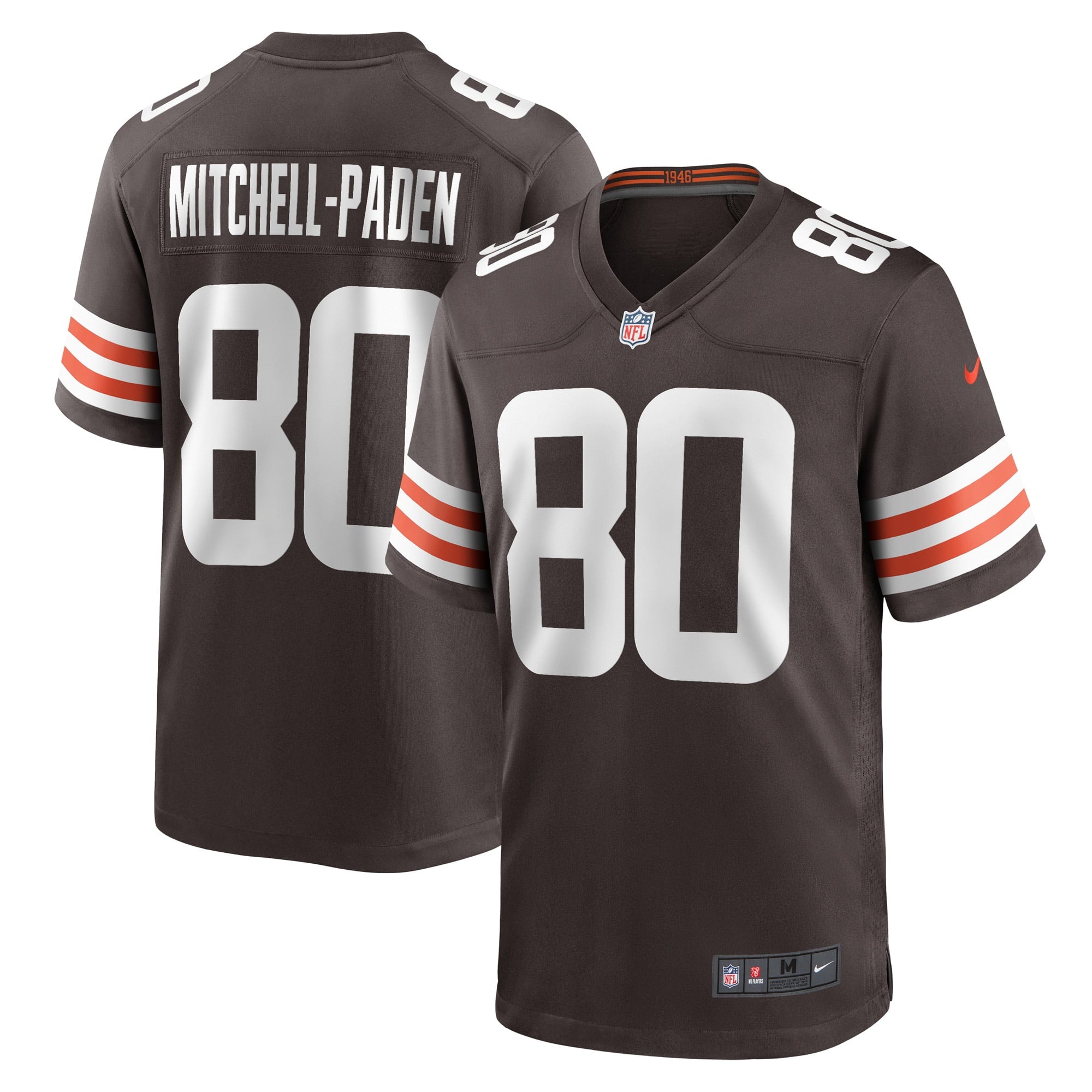 Men's Nike Zaire Mitchell-Paden Brown Cleveland Browns Game Player Jersey - vstockx