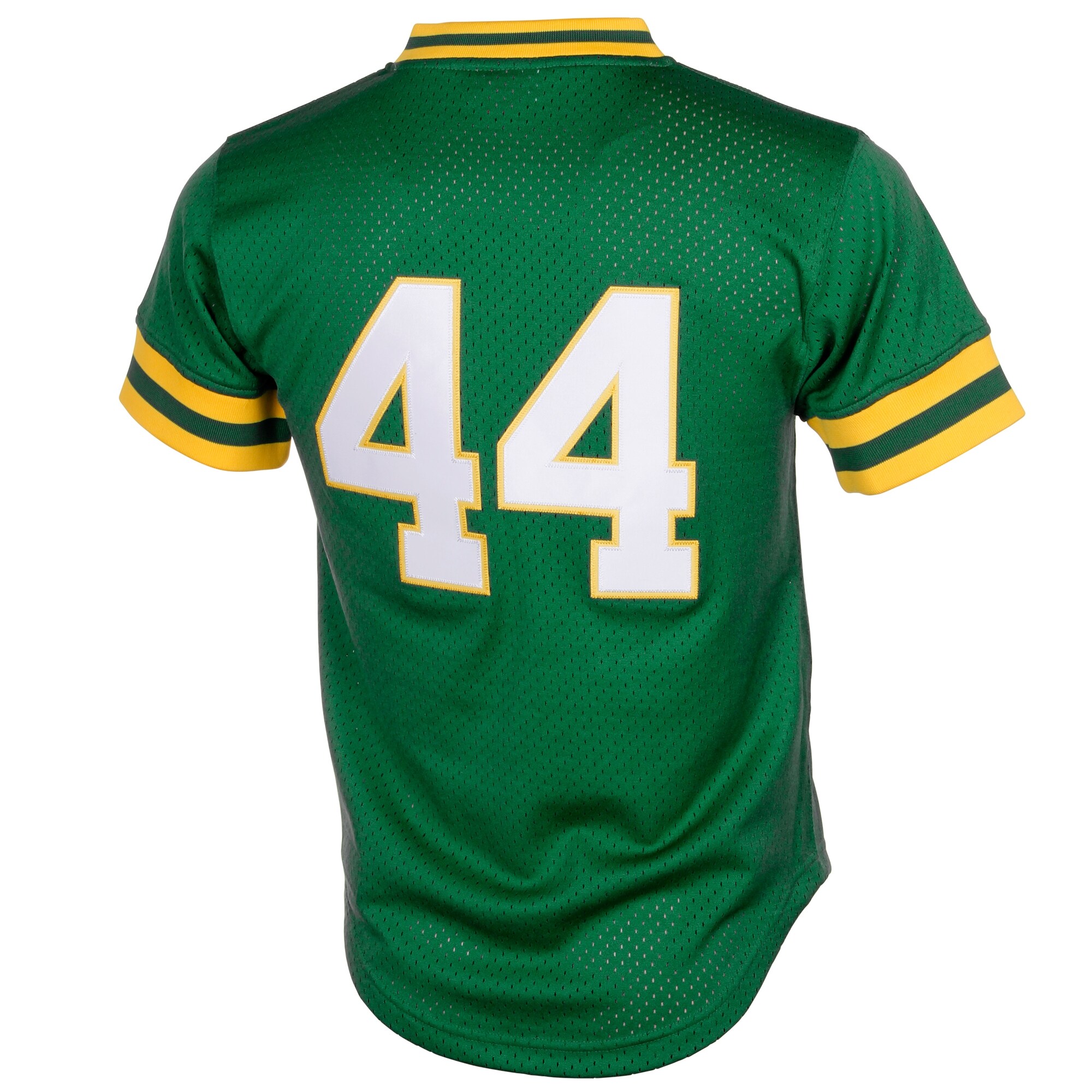 Reggie Jackson Oakland Athletics Mitchell & Ness Cooperstown Mesh Batting Practice Jersey - Green - vstockx