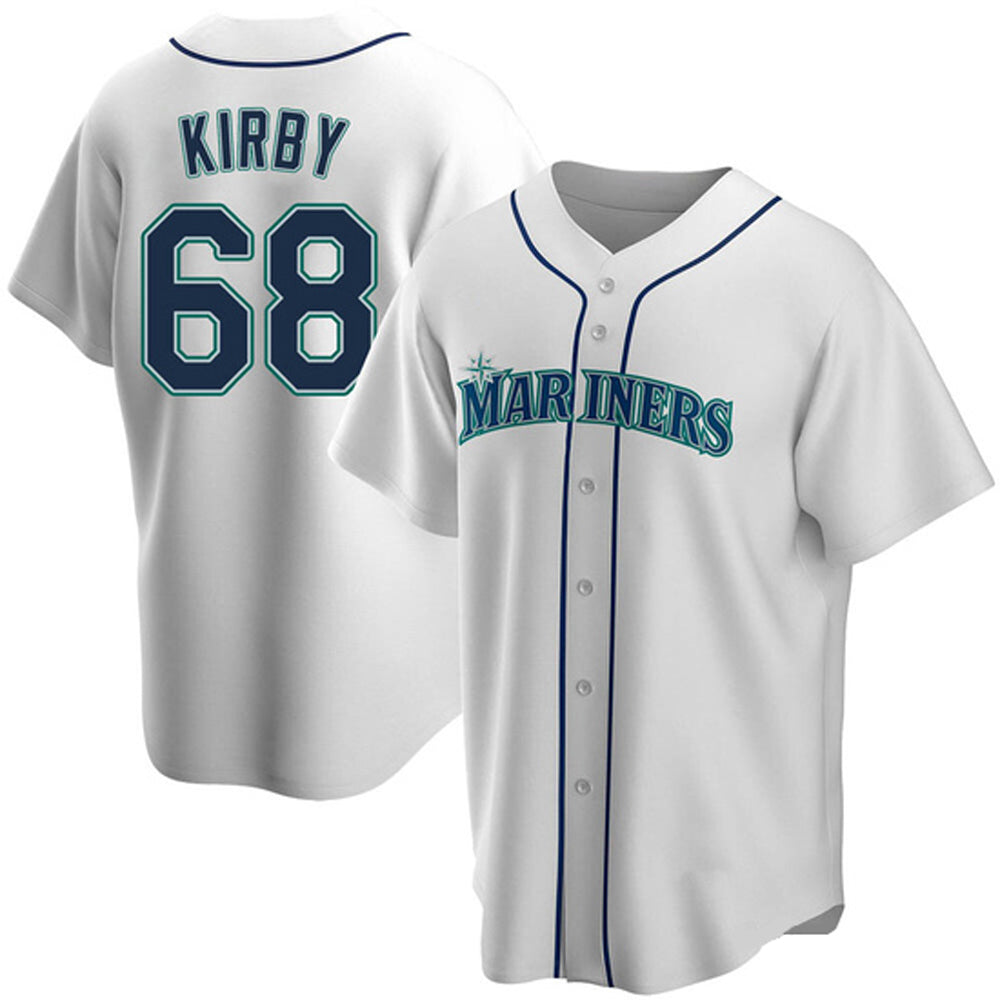 Youth Seattle Mariners George Kirby Cool Base Replica Home Jersey - White - vstockx