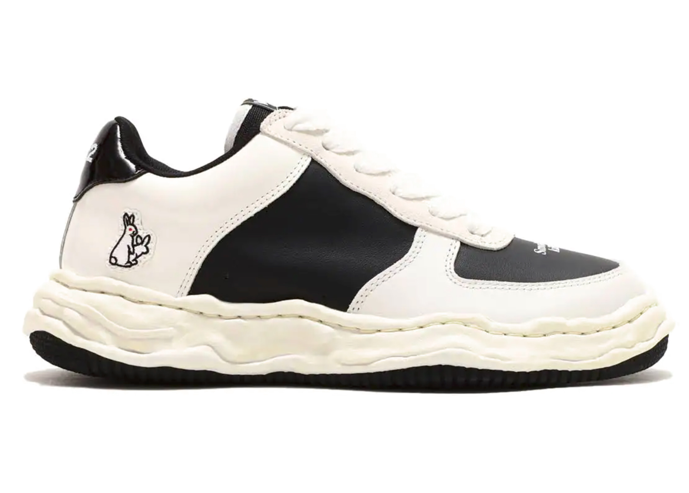 Maison Mihara Yasuhiro Wayne Low Leather FR2 Atmos Black White - vstockx