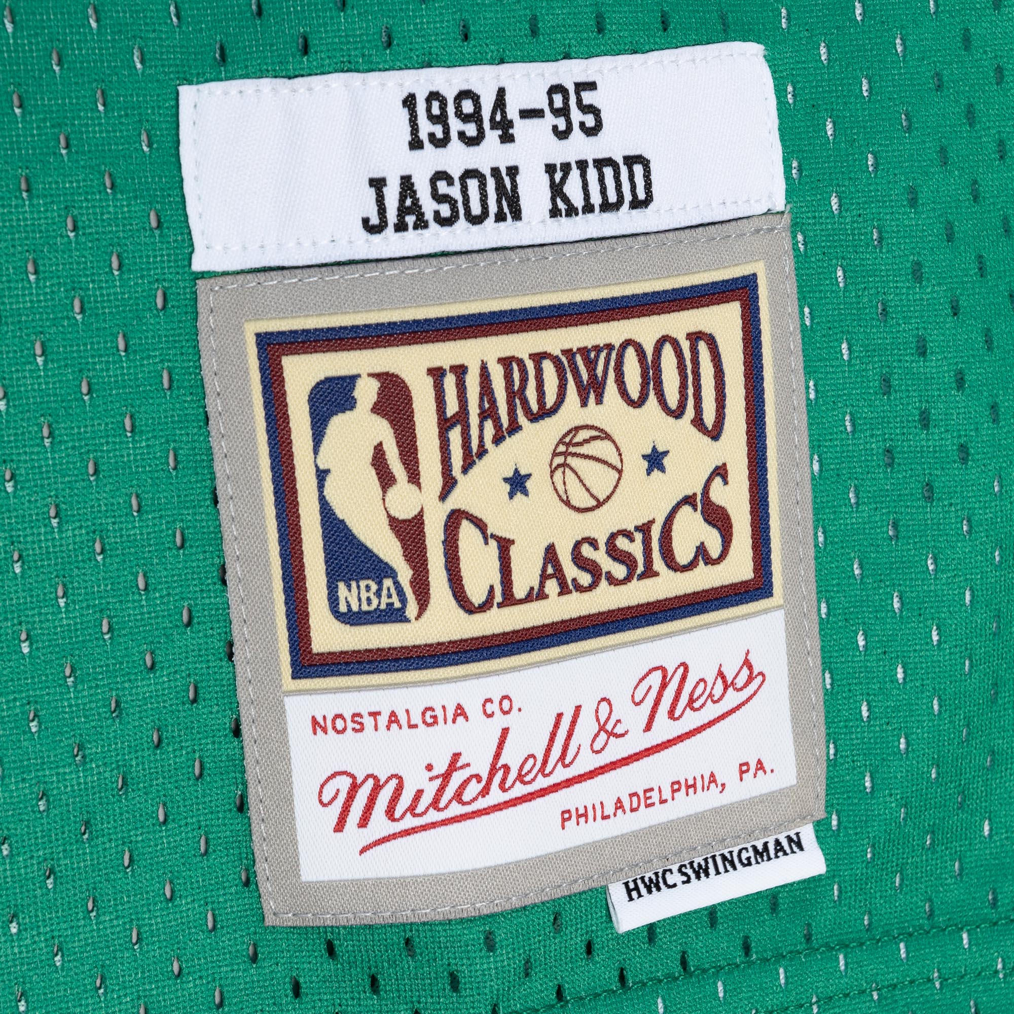 Jason Kidd Dallas Mavericks Mitchell & Ness Hardwood Classics 1994/95 Split Swingman Jersey - Blue/Green - vstockx
