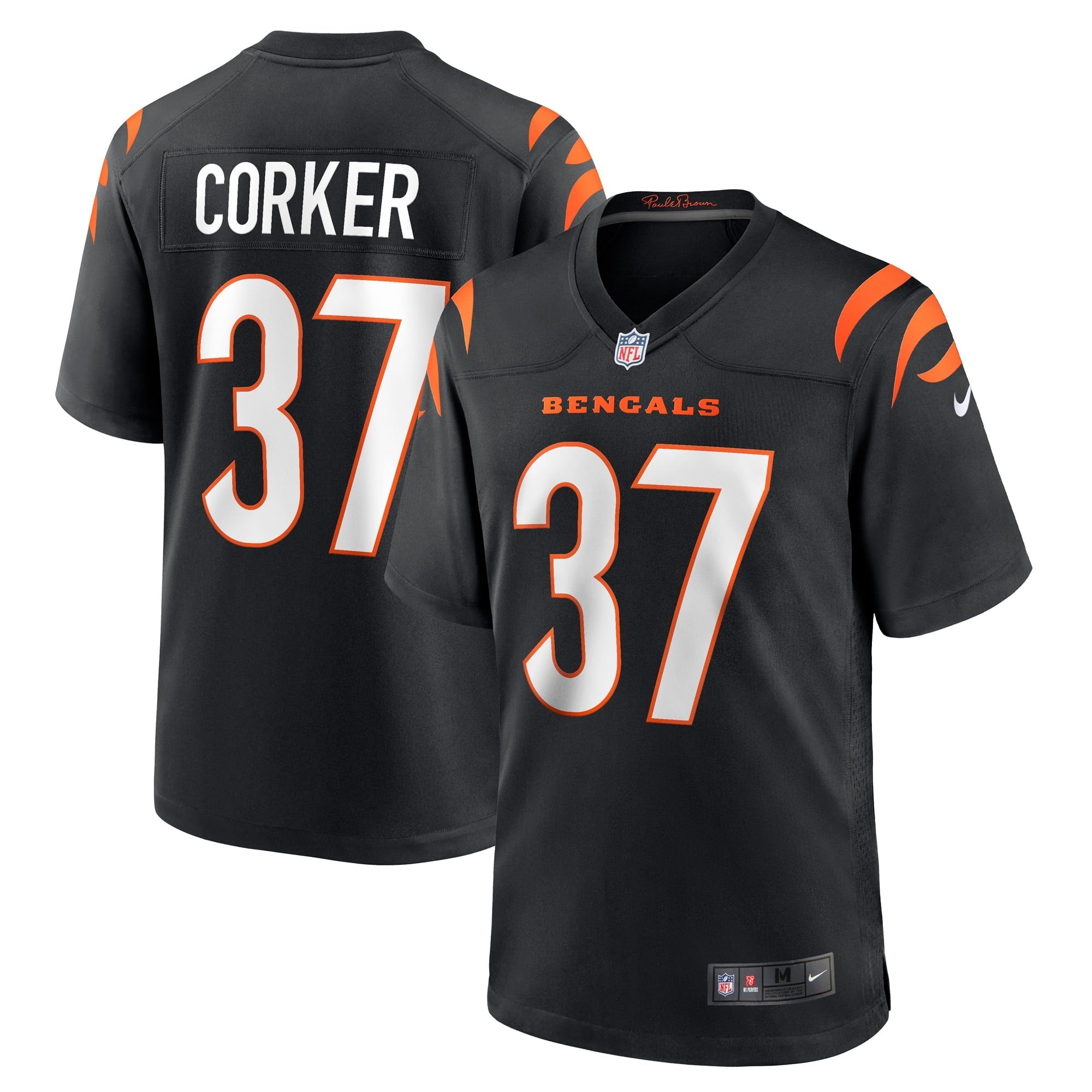 Men's Nike Yusuf Corker Black Cincinnati Bengals Game Player Jersey - vstockx