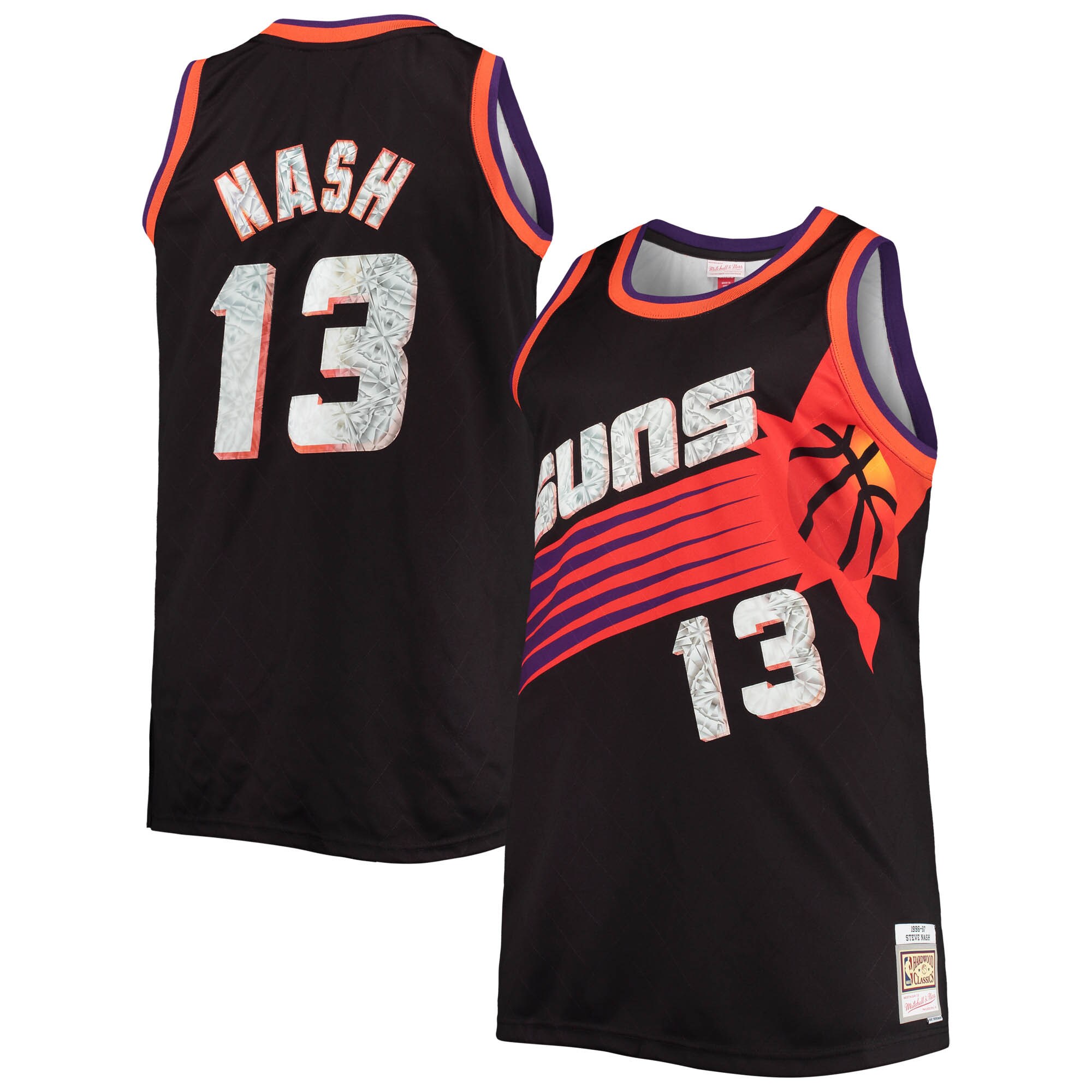 Steve Nash Phoenix Suns Mitchell & Ness Big & Tall 1996-97 NBA 75th Anniversary Diamond Swingman Jersey - Black - vstockx