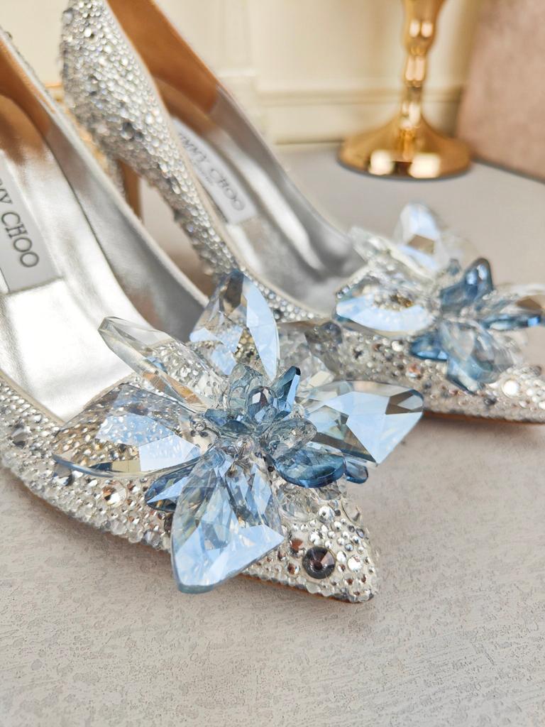 Jimmy Choo Allure Crystal high heels silver white - vstockx