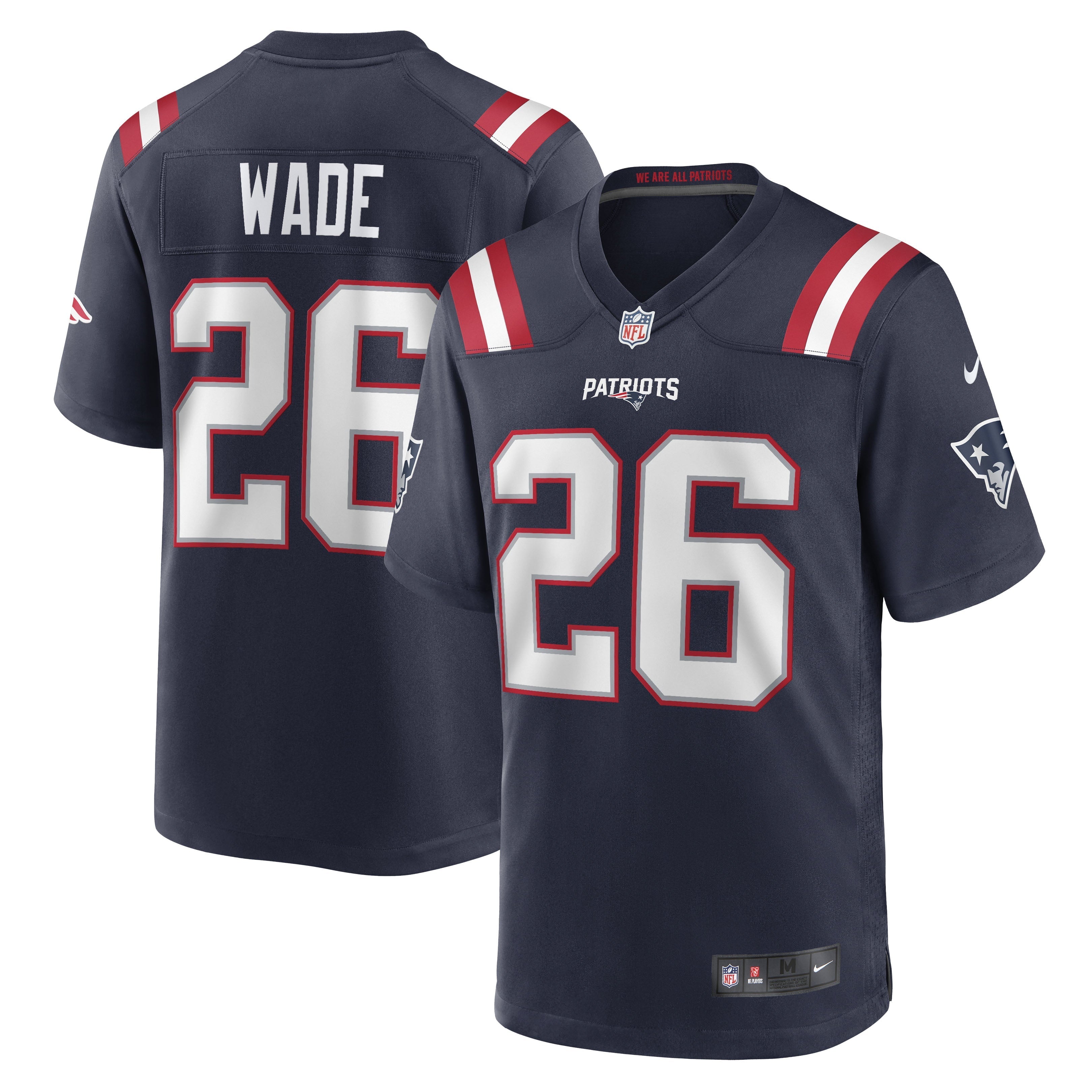Men's Nike Shaun Wade Navy New England Patriots Game Jersey - vstockx