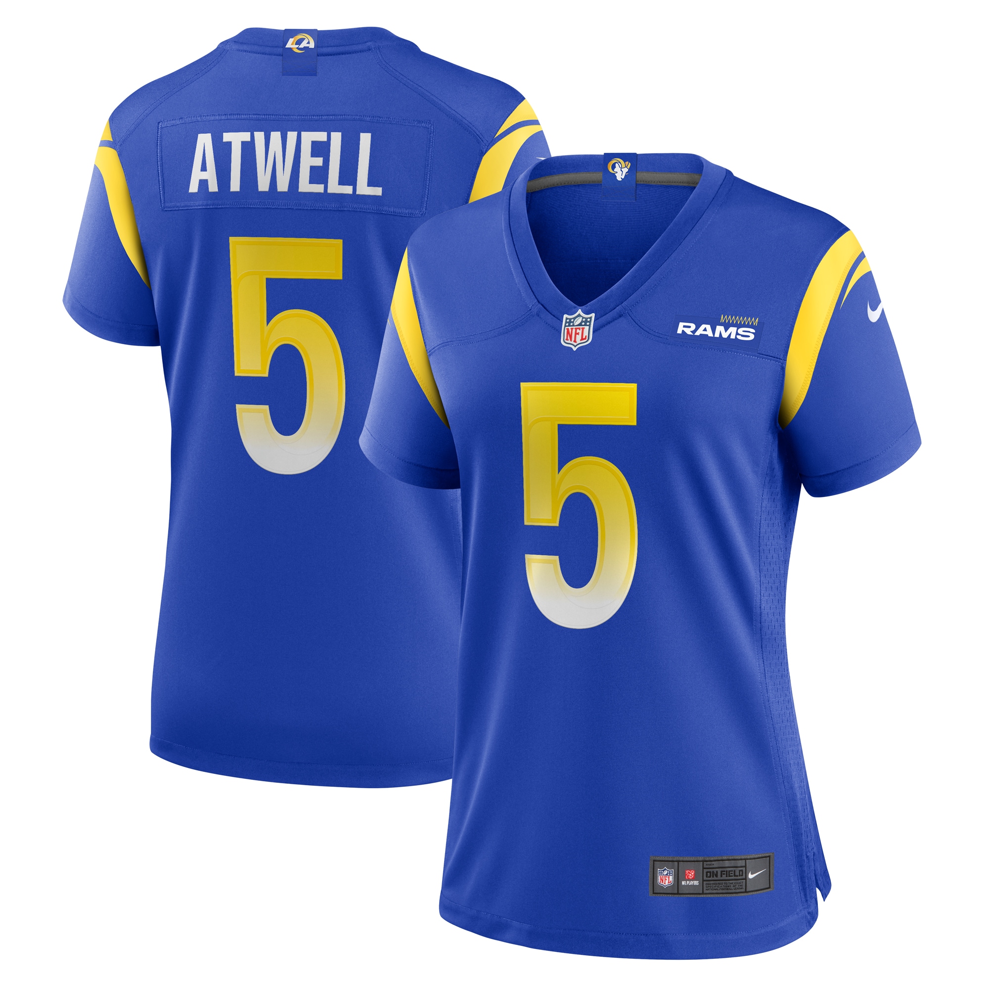 Tutu Atwell Los Angeles Rams Nike Women's Home Game Jersey - Royal - vstockx