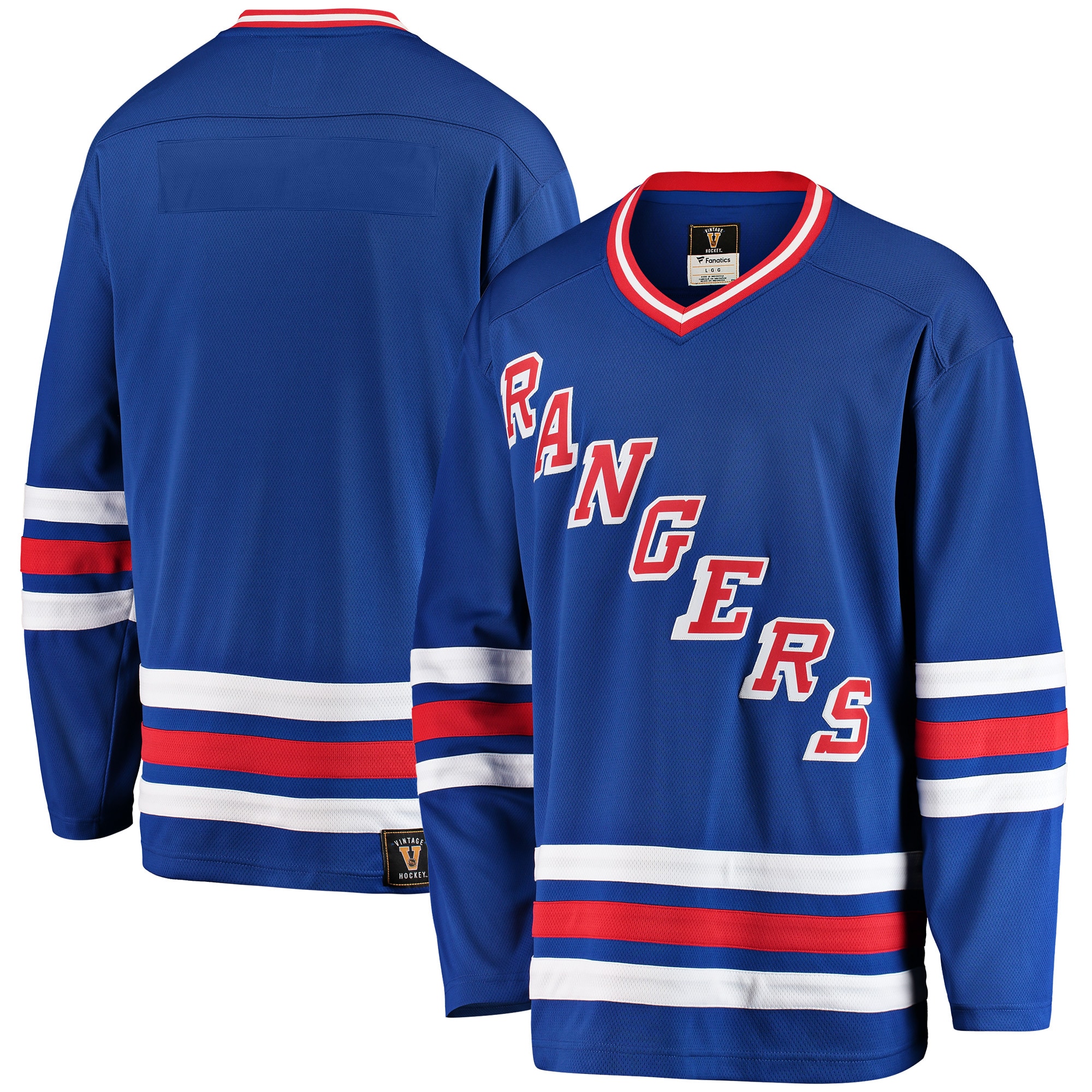 New York Rangers Fanatics Branded Premier Breakaway Heritage Blank Jersey - Blue - vstockx