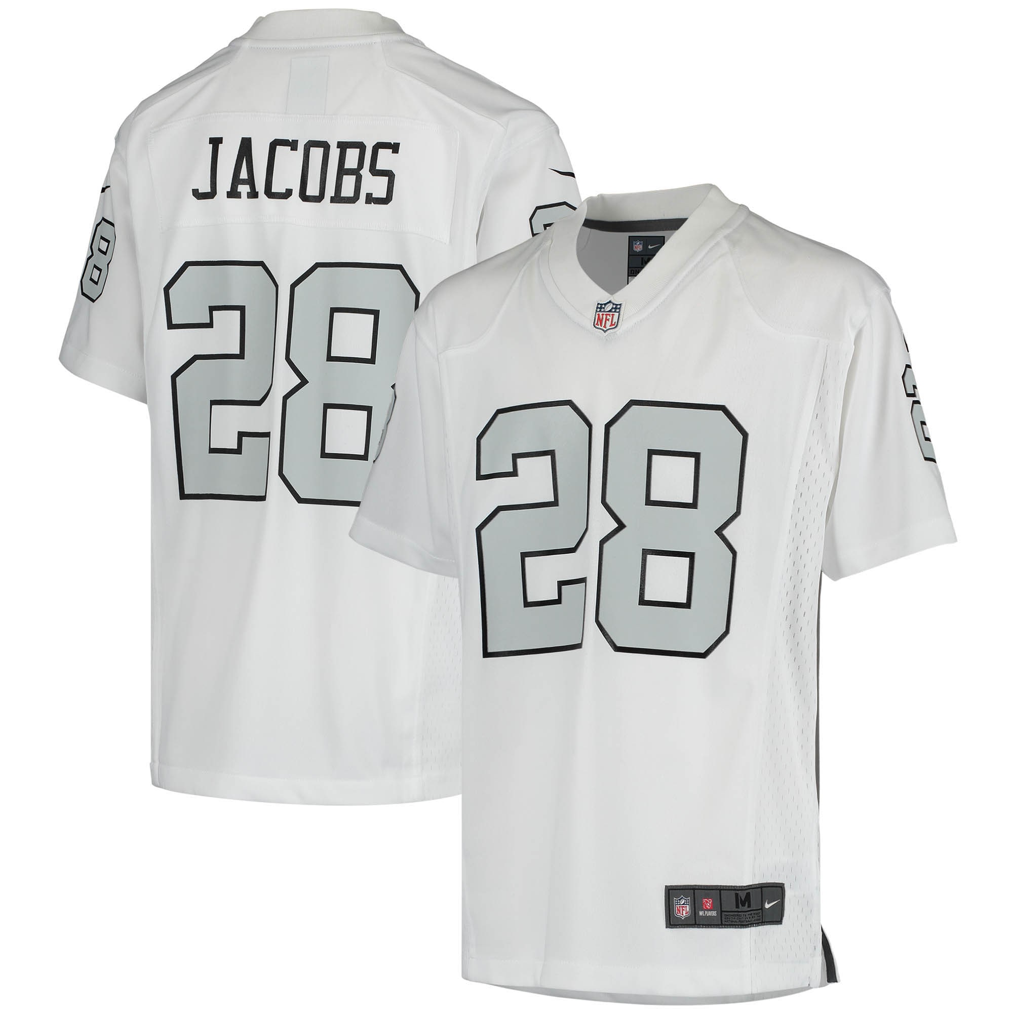 Josh Jacobs Las Vegas Raiders Nike Youth Color Rush Game Jersey - White - vstockx