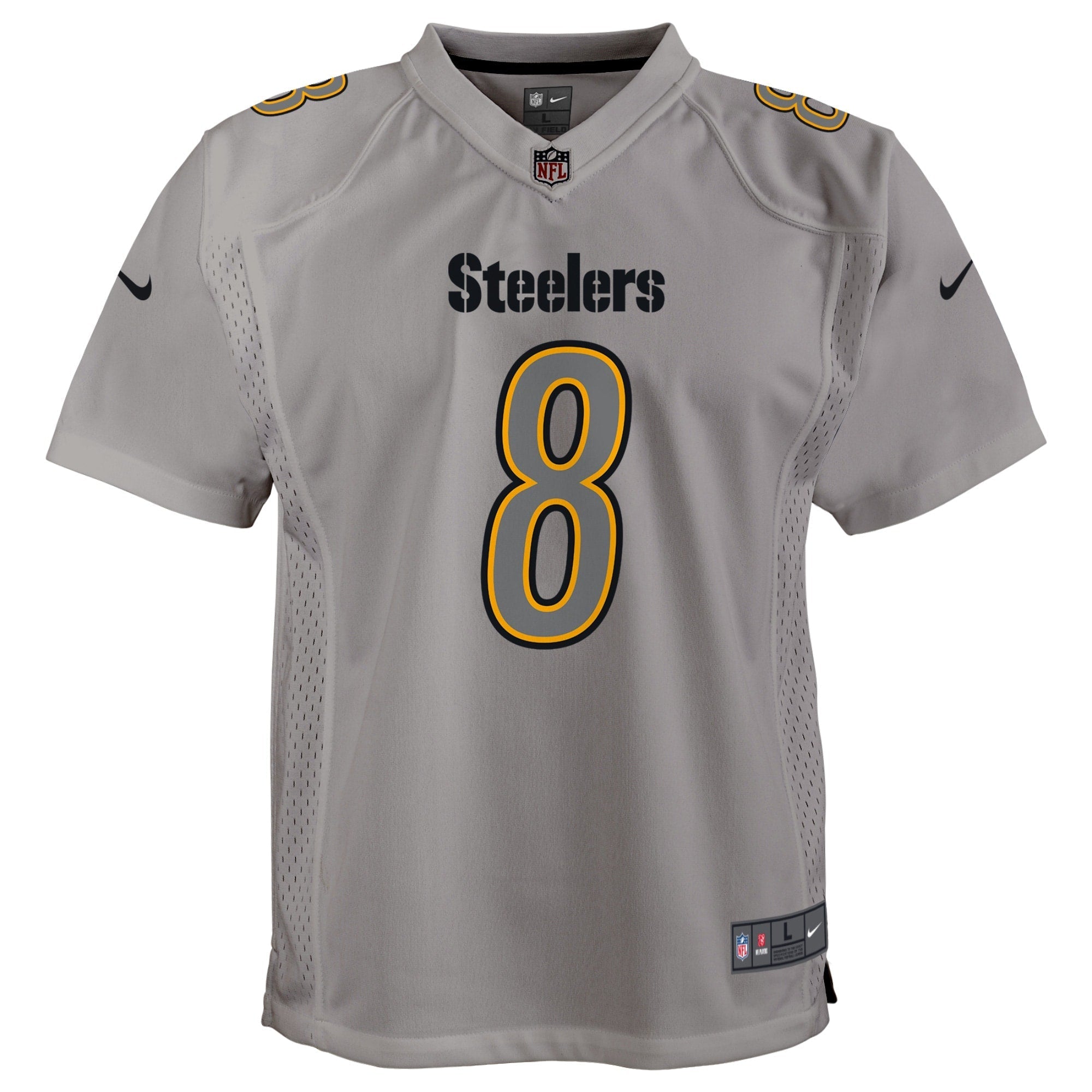 Youth Nike Kenny Pickett Gray Pittsburgh Steelers Atmosphere Game Jersey - vstockx