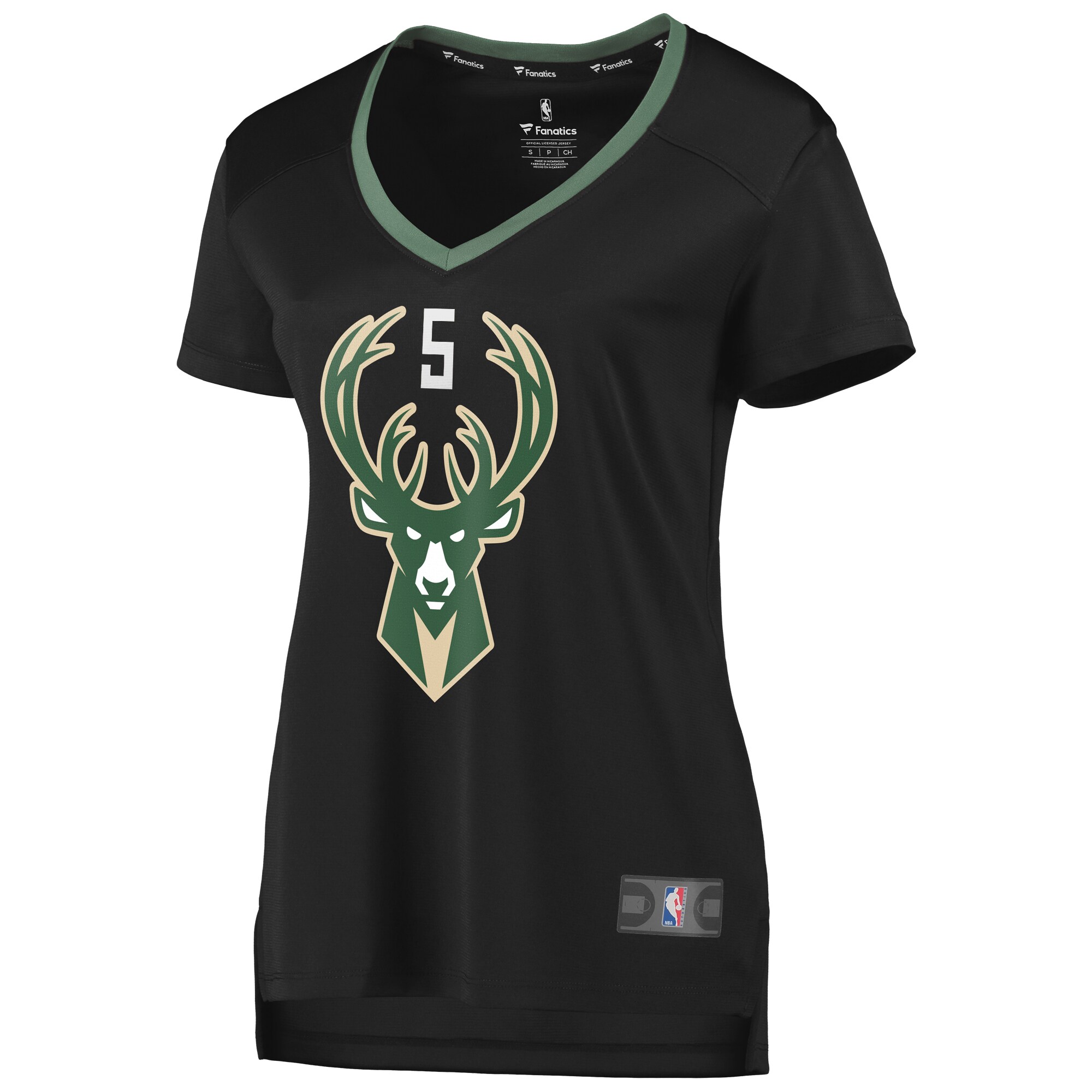 D.J. Wilson Milwaukee Bucks Fanatics Branded Women's Fast Break Replica Player Jersey - Statement Edition - Black - vstockx