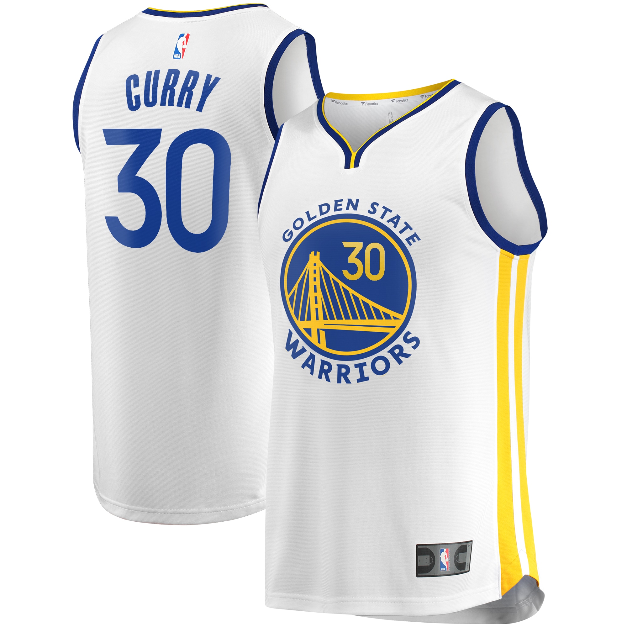 Stephen Curry Golden State Warriors Fanatics Branded Youth Fast Break Player Replica Jersey - Association Edition - White - vstockx