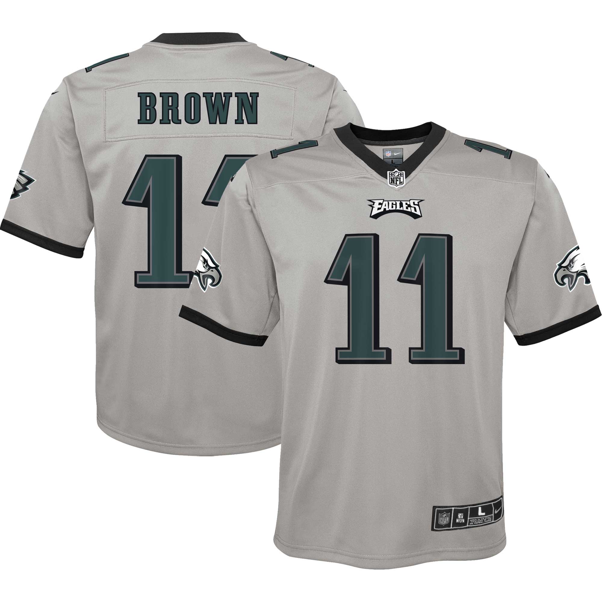 A.J. Brown Philadelphia Eagles Nike Youth Inverted Game Jersey - Silver - vstockx