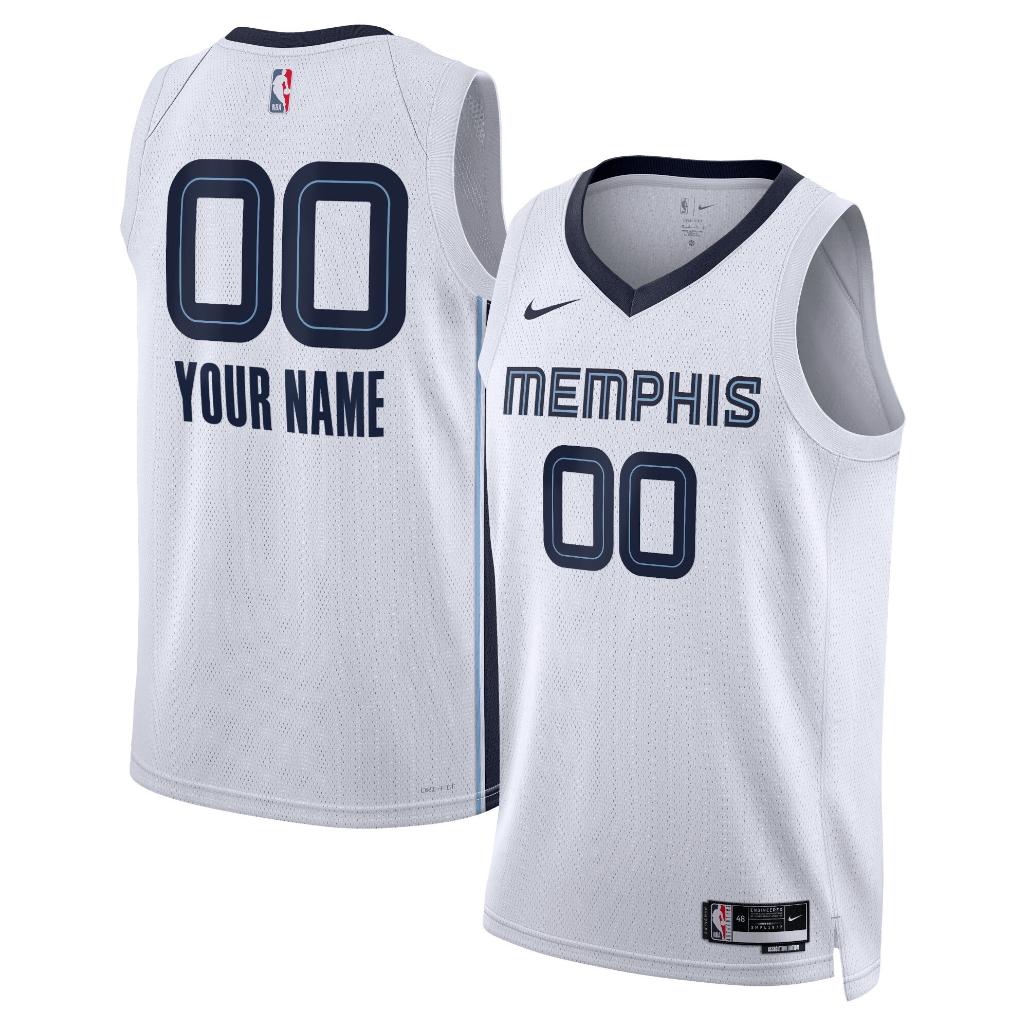 Memphis Grizzlies Nike Unisex Swingman Custom Jersey White - Icon Edition - vstockx