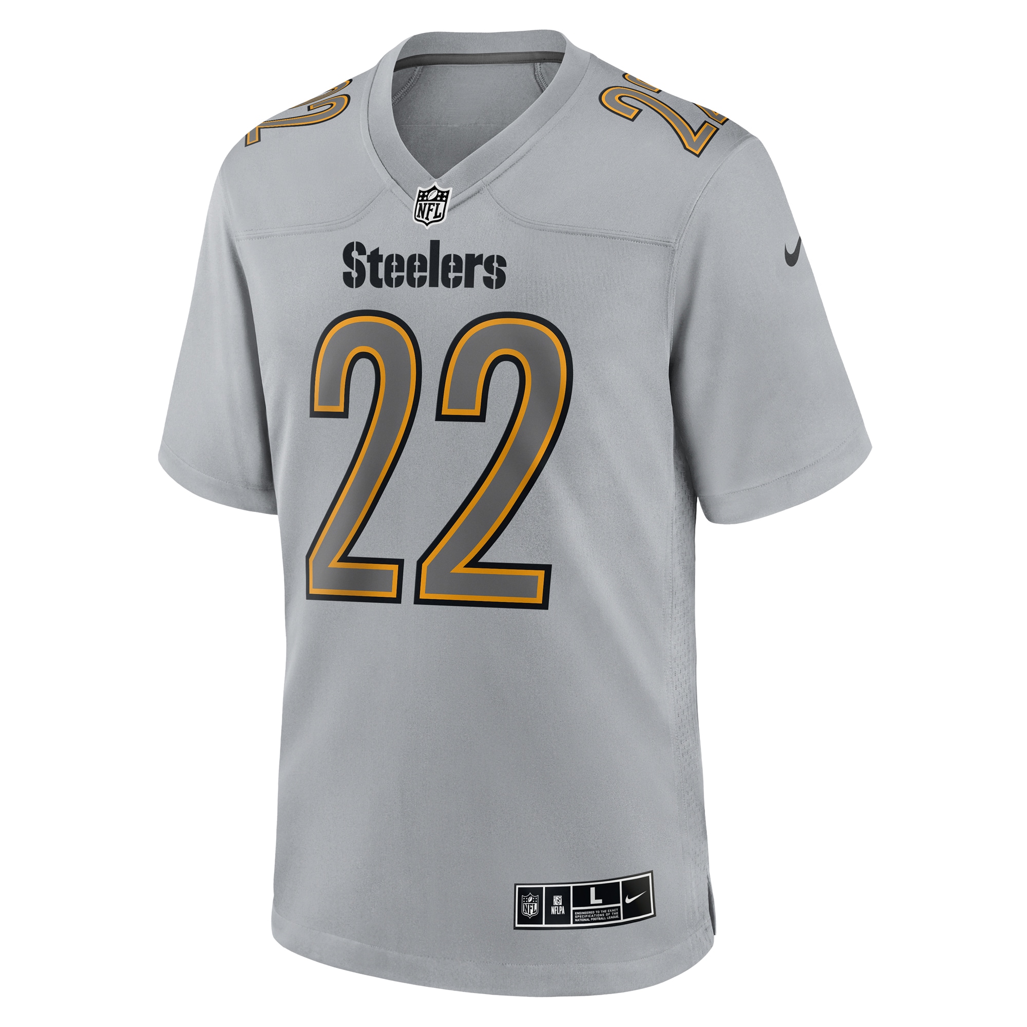 Najee Harris Pittsburgh Steelers Nike Atmosphere Fashion Game Jersey - Gray - vstockx