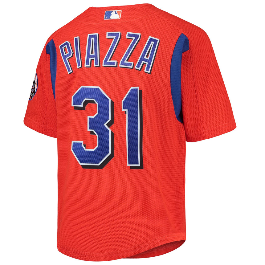 Men's Mike Piazza New York Mets Mitchell & Ness Cooperstown Collection Mesh Batting Practice Jersey - Orange - vstockx