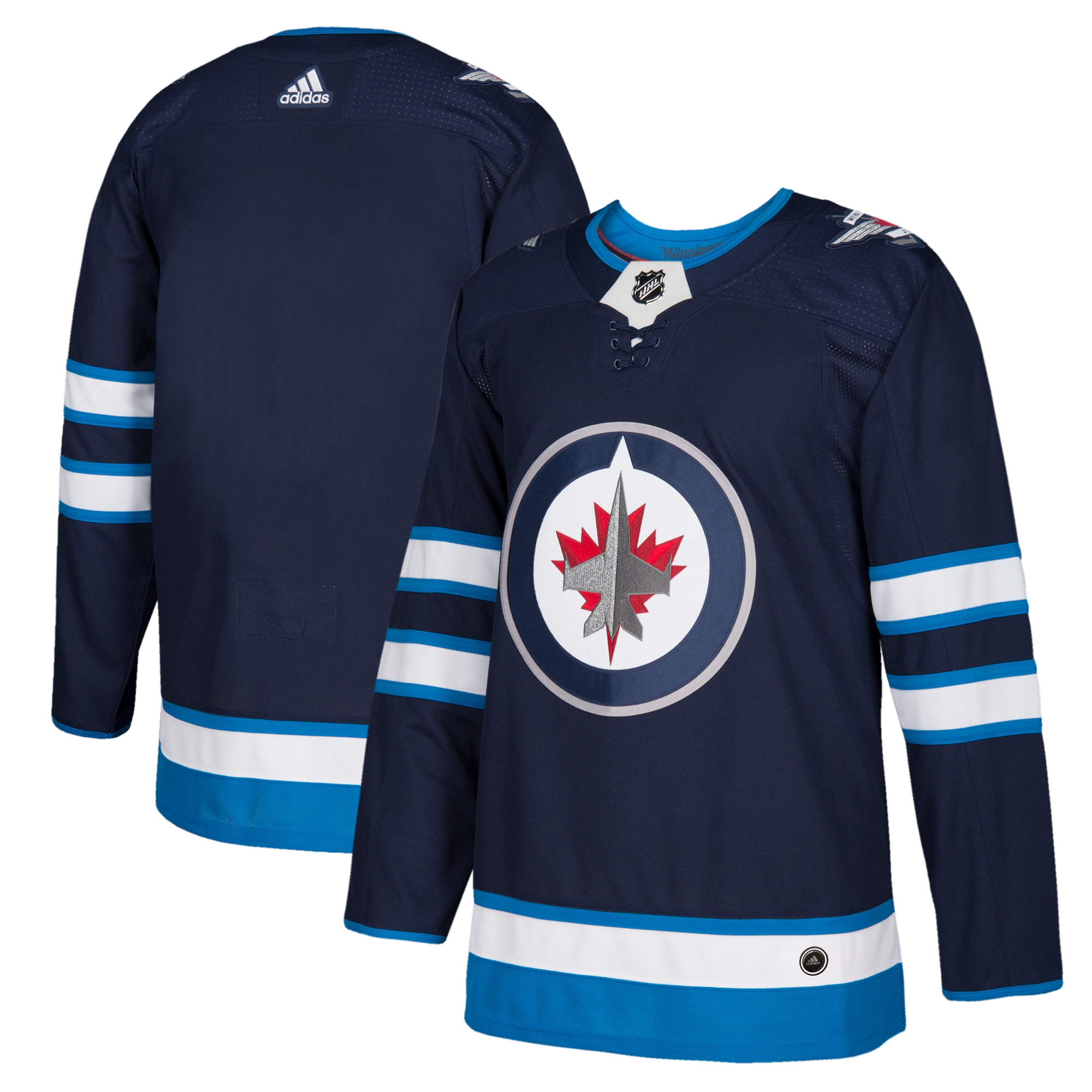 Winnipeg Jets adidas Home Authentic Blank Jersey - Navy - vstockx