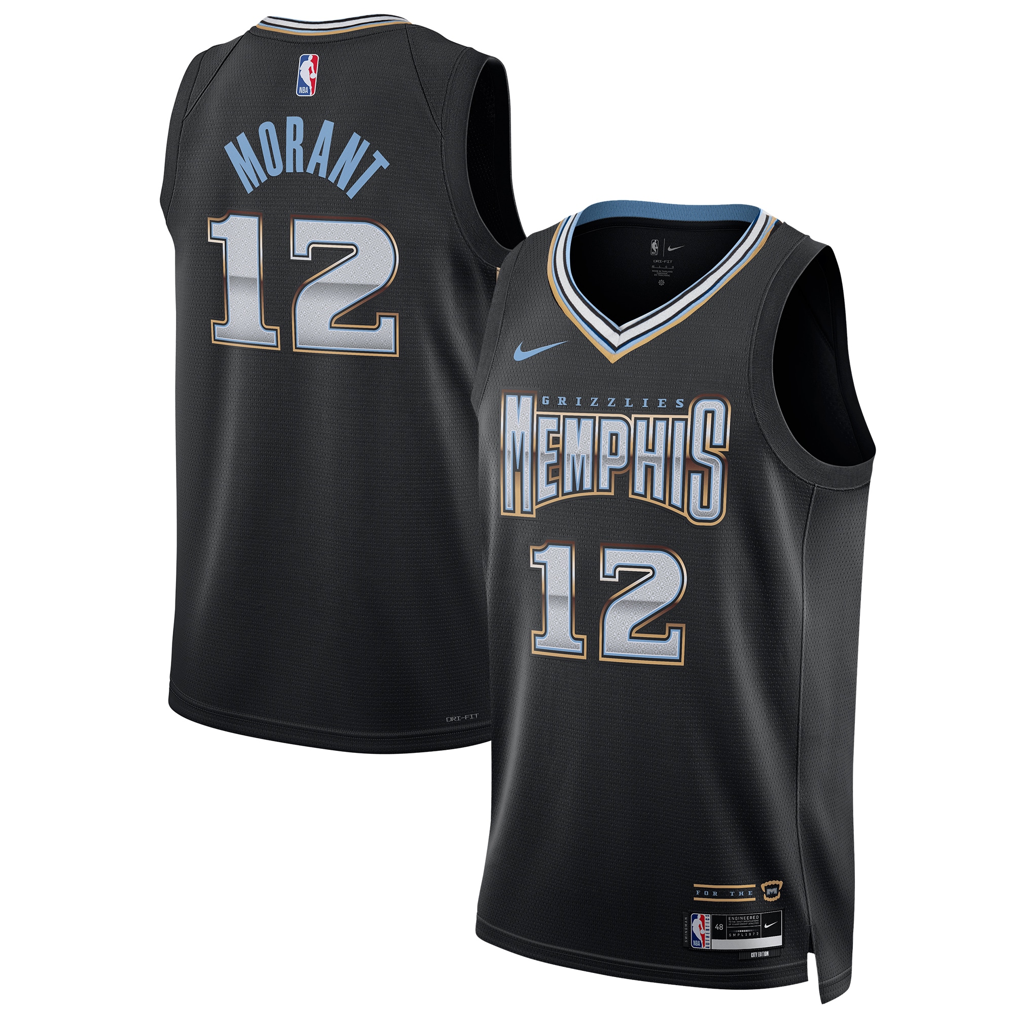 Ja Morant Memphis Grizzlies Nike Unisex 2022/23 Swingman Jersey - City Edition - Black - vstockx