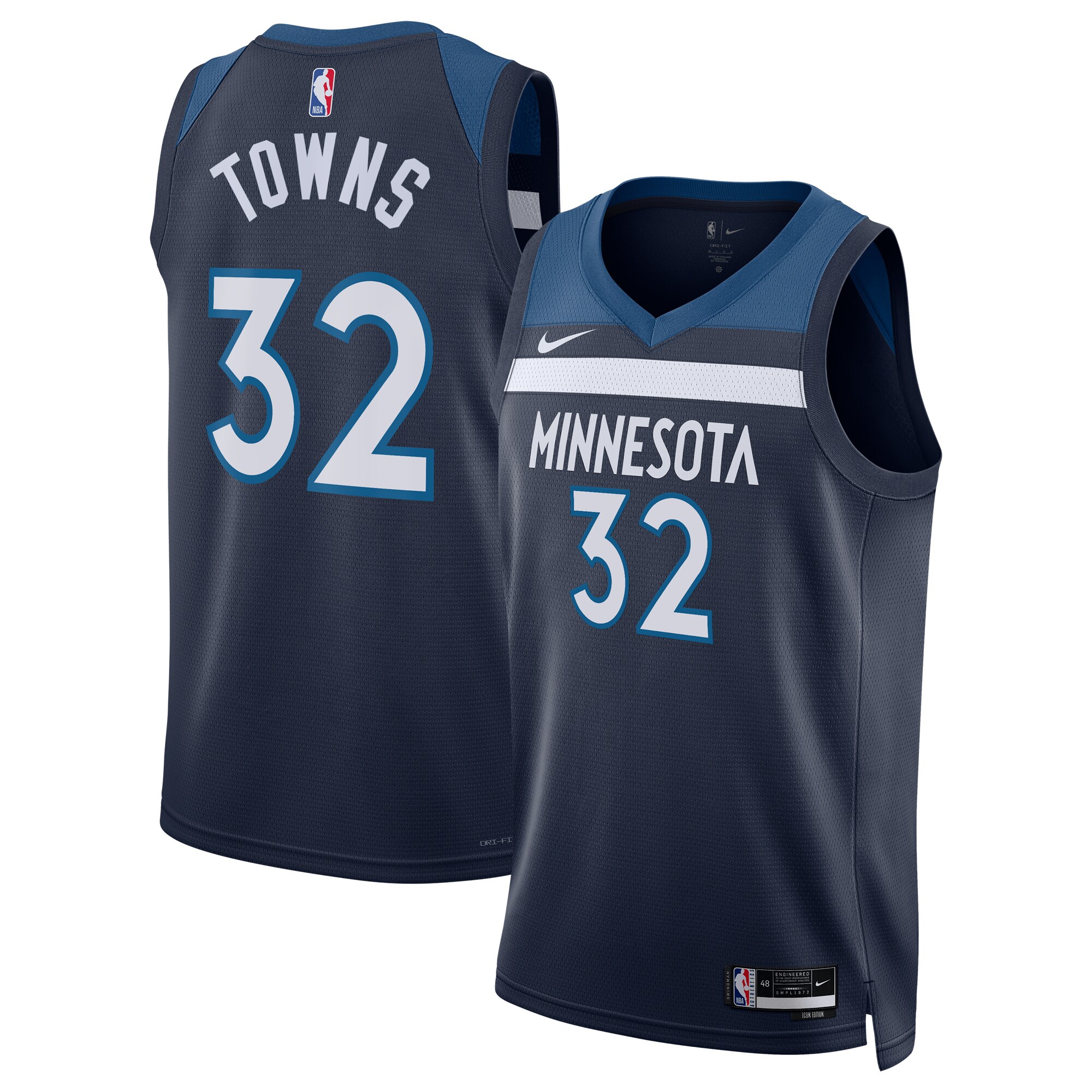 Karl-Anthony Towns Minnesota Timberwolves Nike Unisex Swingman Jersey - Association Edition - Navy - vstockx
